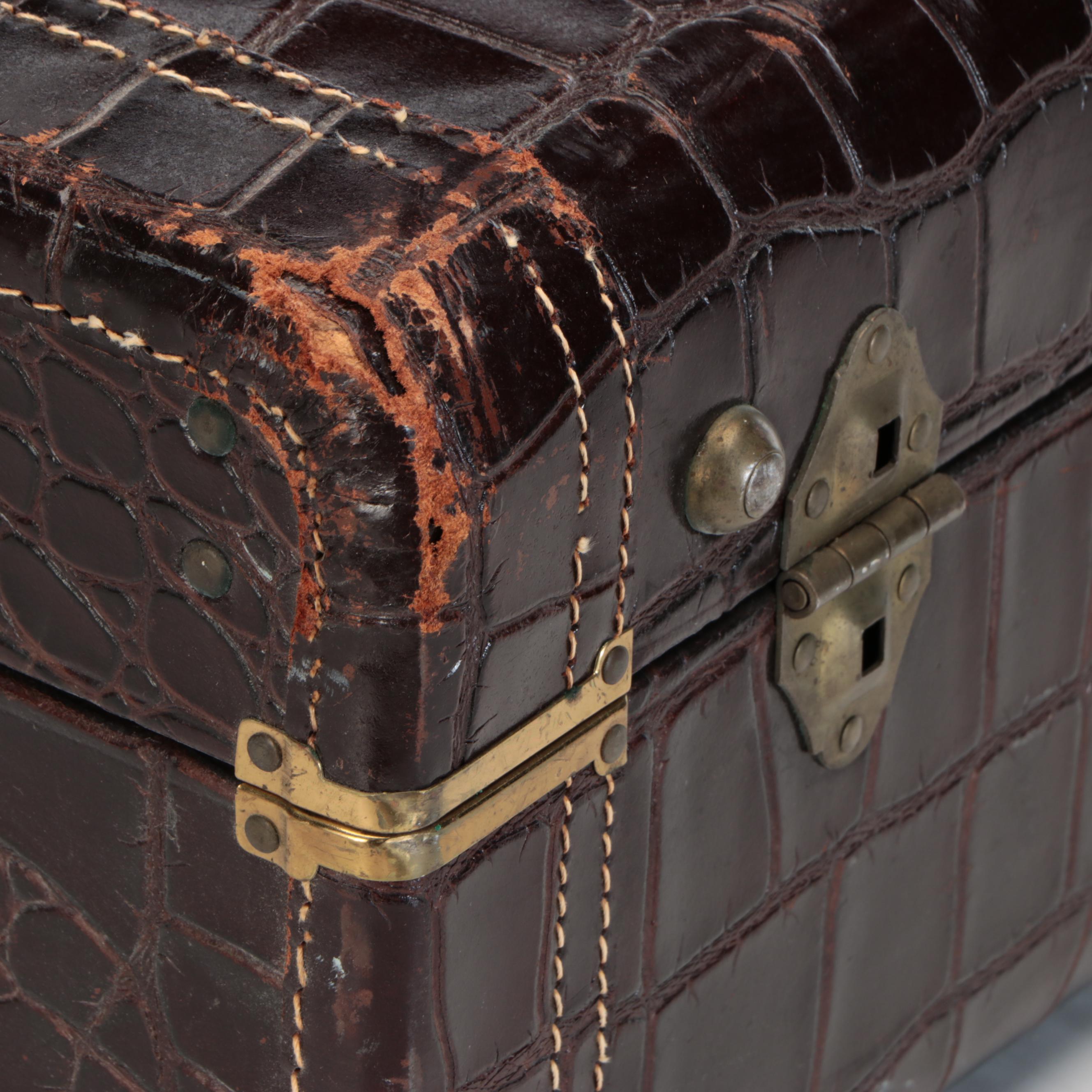 Pair of Shwayder Bros Inc Samsonite and Stebco Gulliver Alligator Luggage