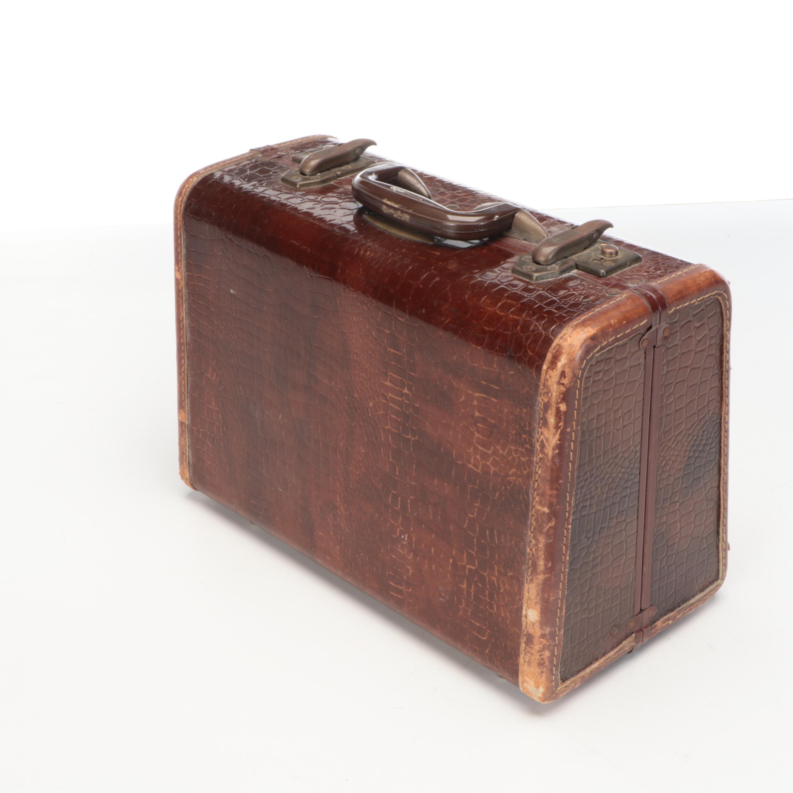 Pair of Shwayder Bros Inc Samsonite and Stebco Gulliver Alligator Luggage