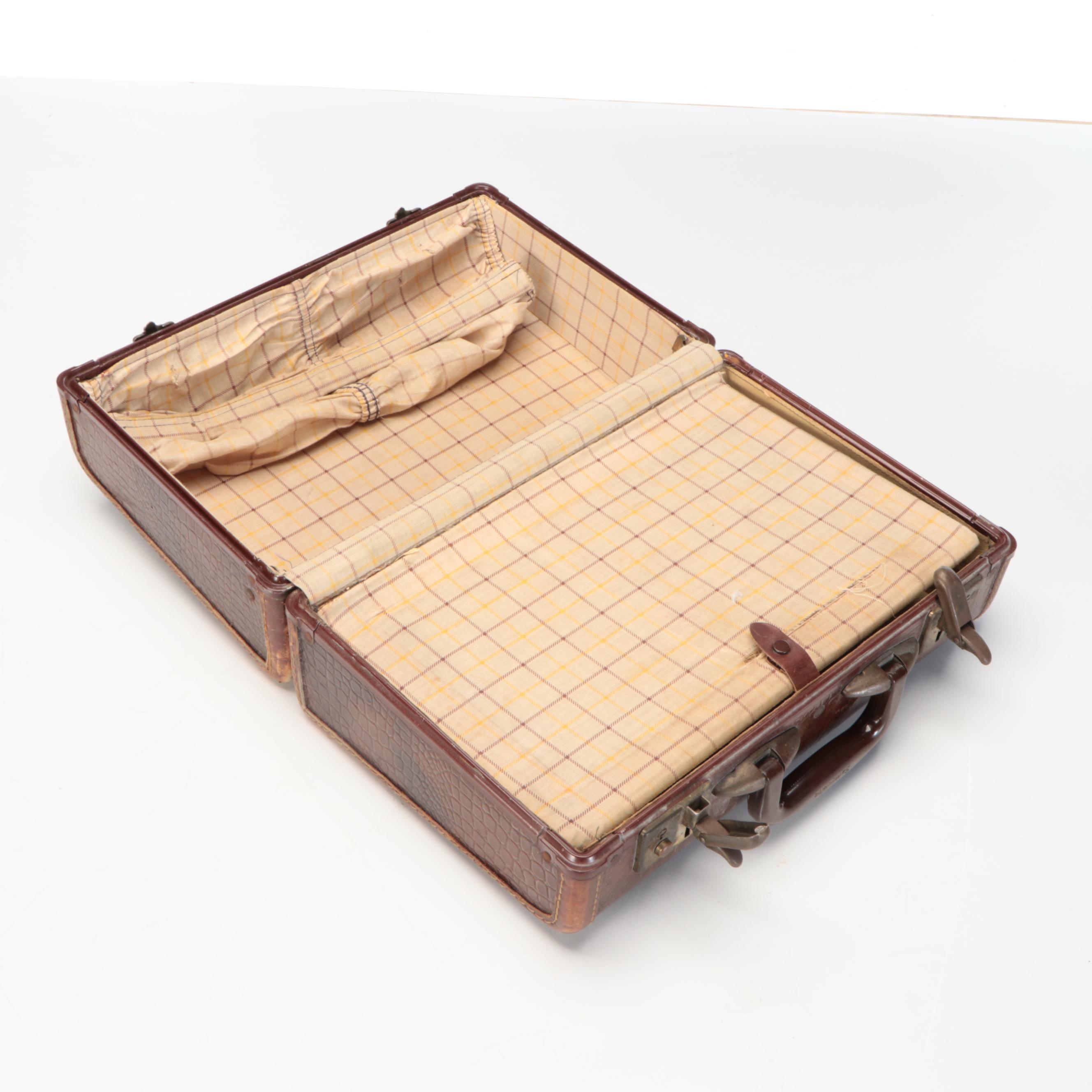 Pair of Shwayder Bros Inc Samsonite and Stebco Gulliver Alligator Luggage