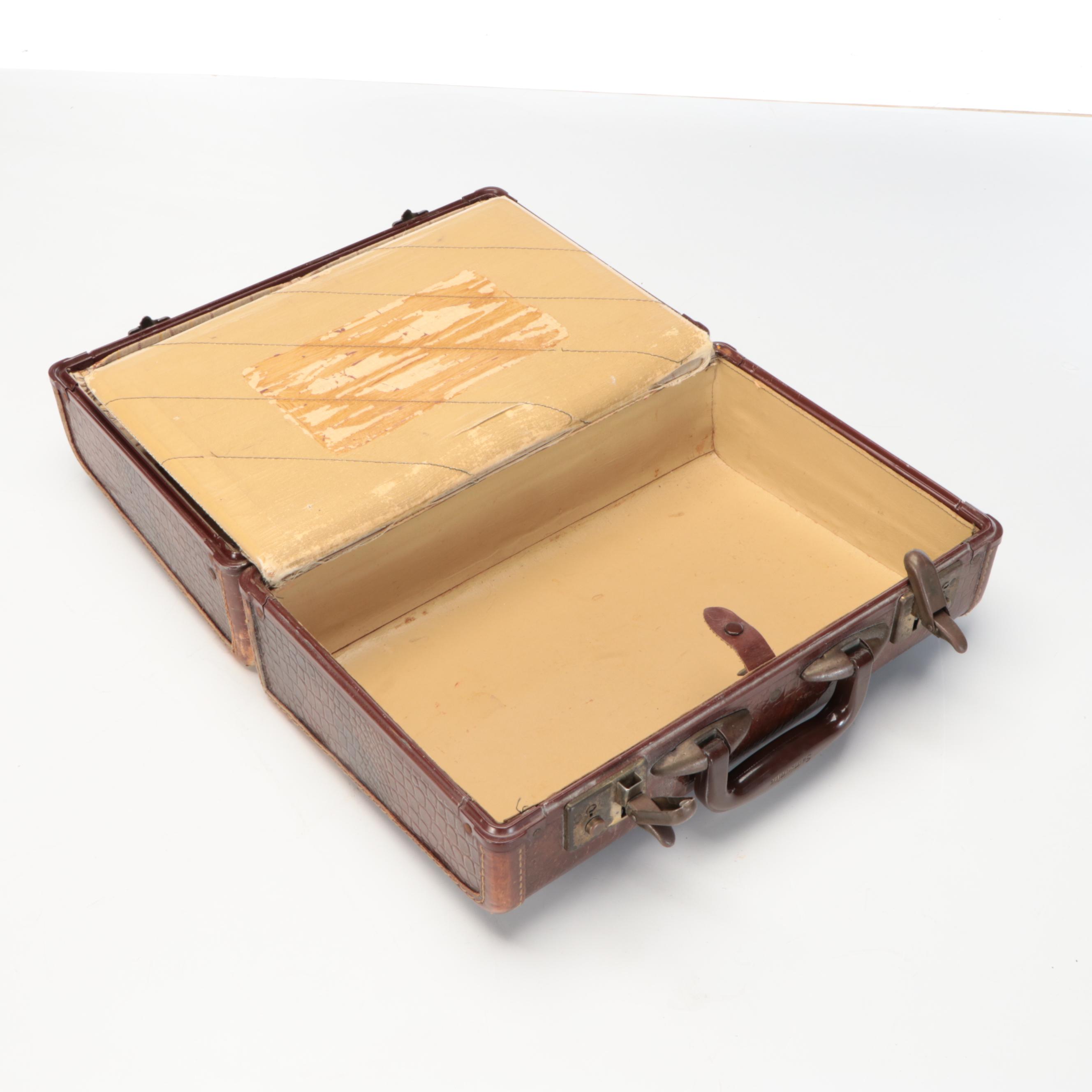 Pair of Shwayder Bros Inc Samsonite and Stebco Gulliver Alligator Luggage