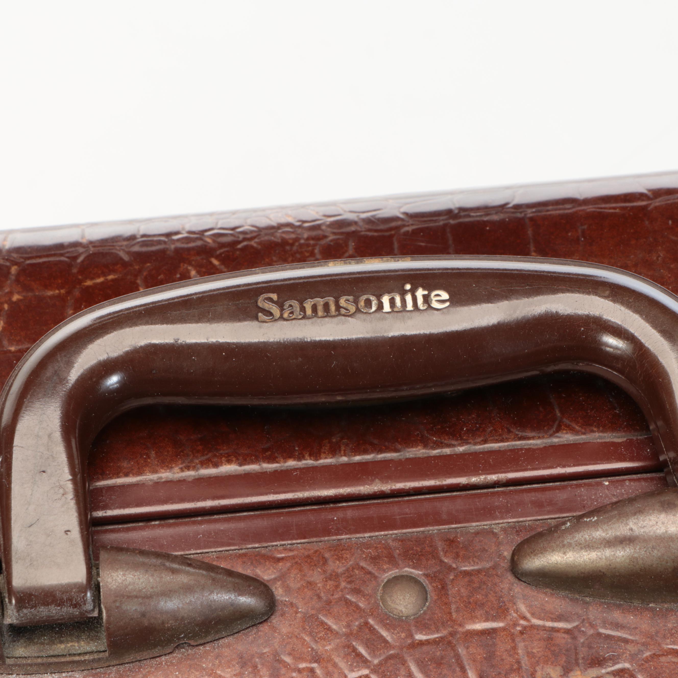 Pair of Shwayder Bros Inc Samsonite and Stebco Gulliver Alligator Luggage