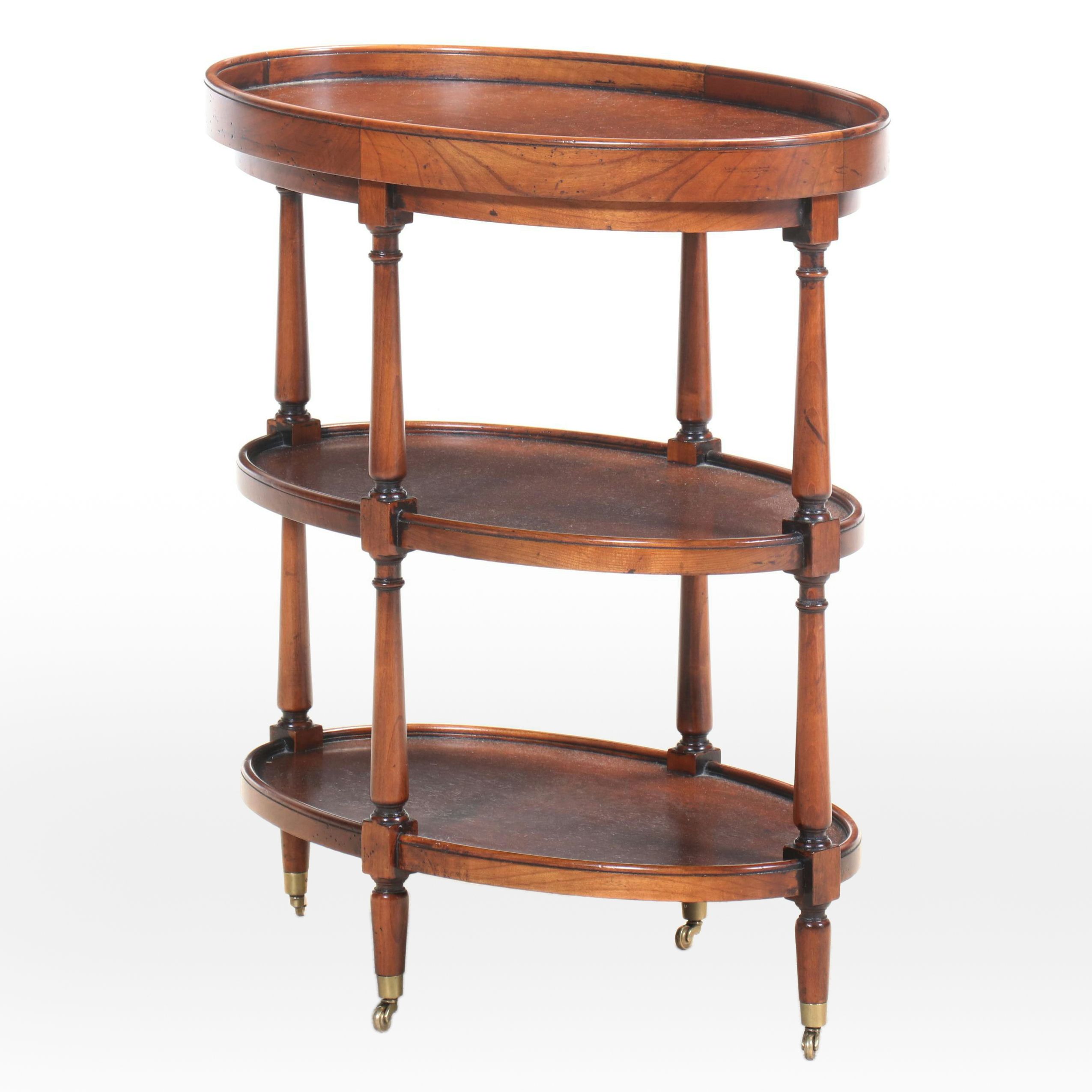 Acquisitions by Henredon Louis XV Style Mahogany Tiered Chairside Table