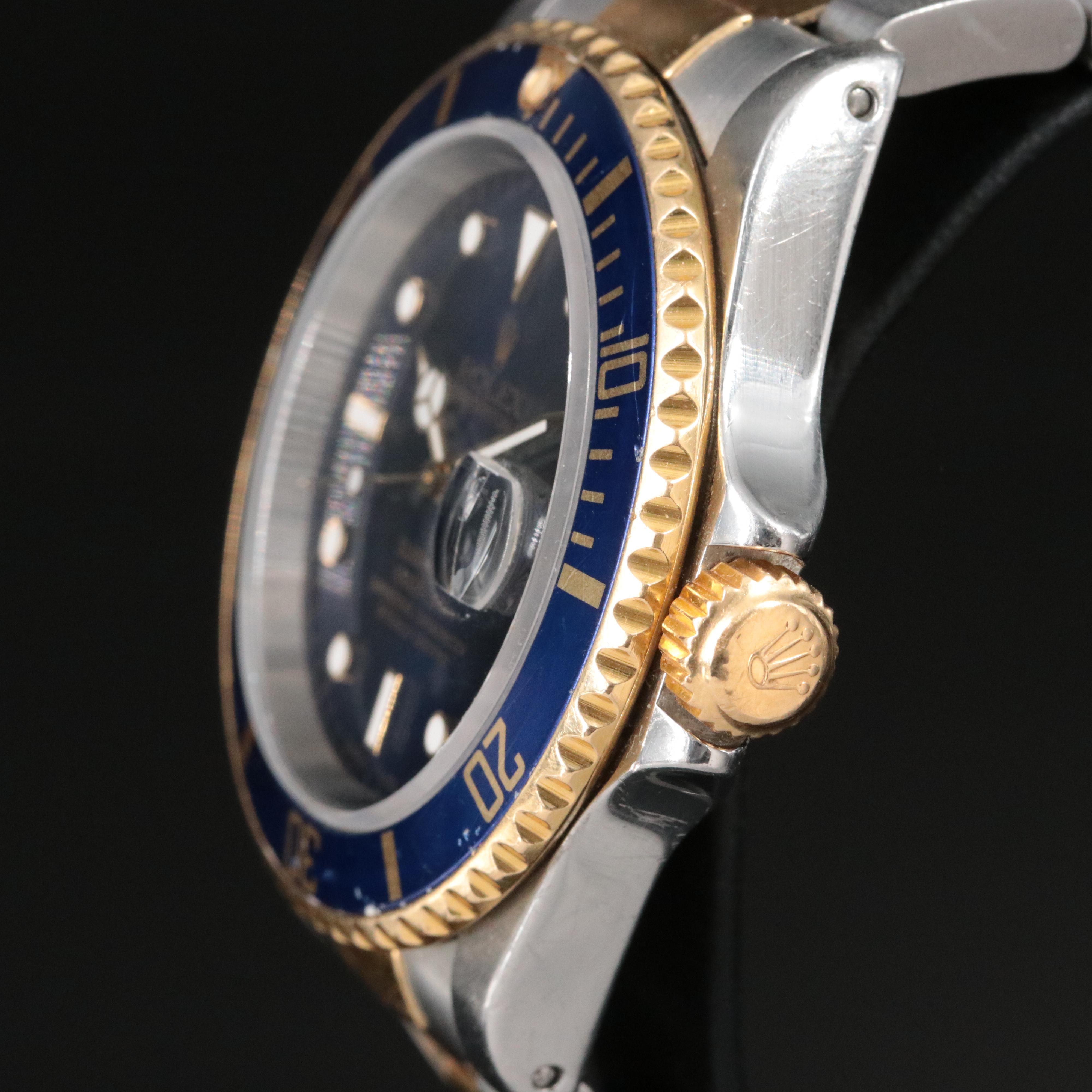 1996 Rolex Submariner 16613 Blue Dial 18K and Steel Watch