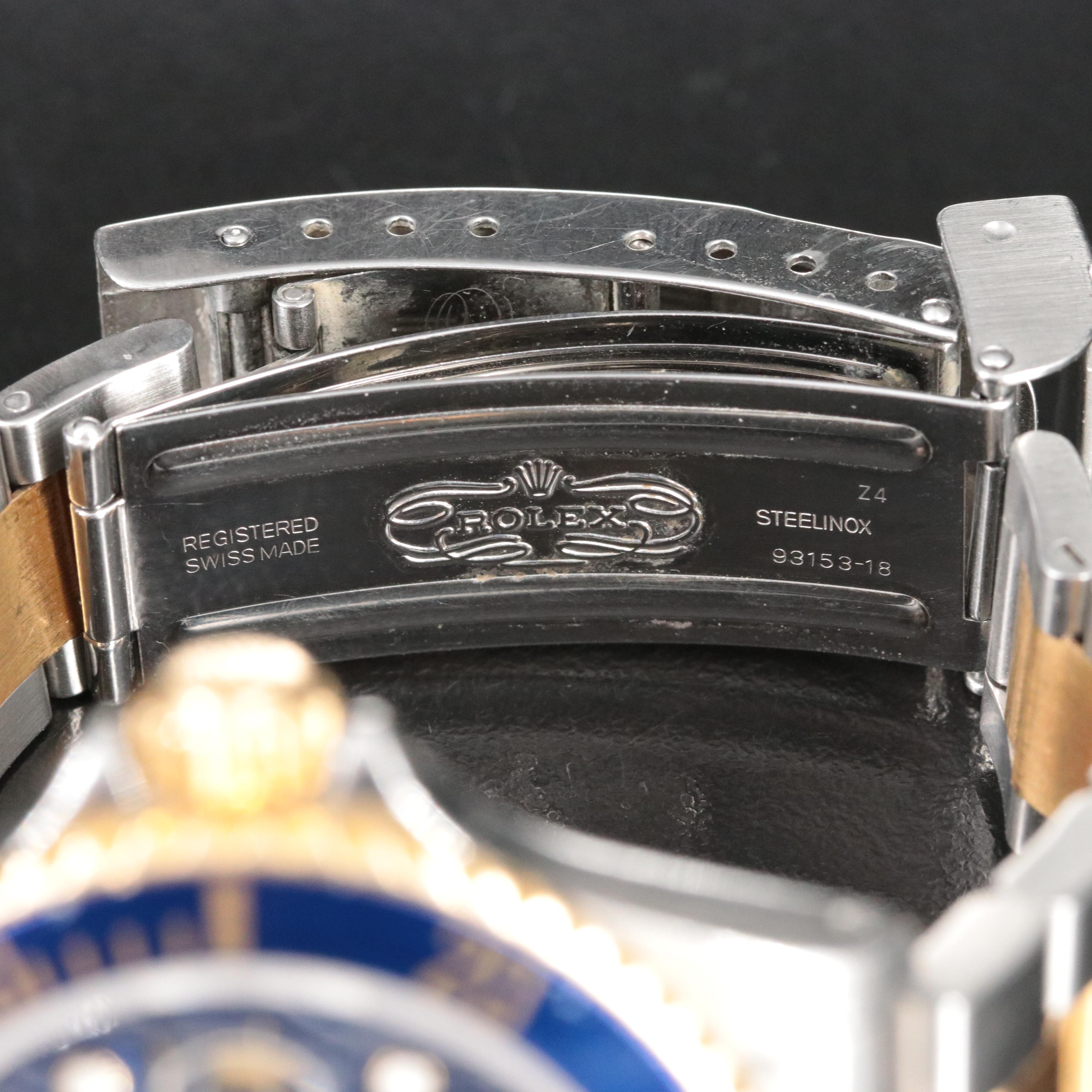 1996 Rolex Submariner 16613 Blue Dial 18K and Steel Watch