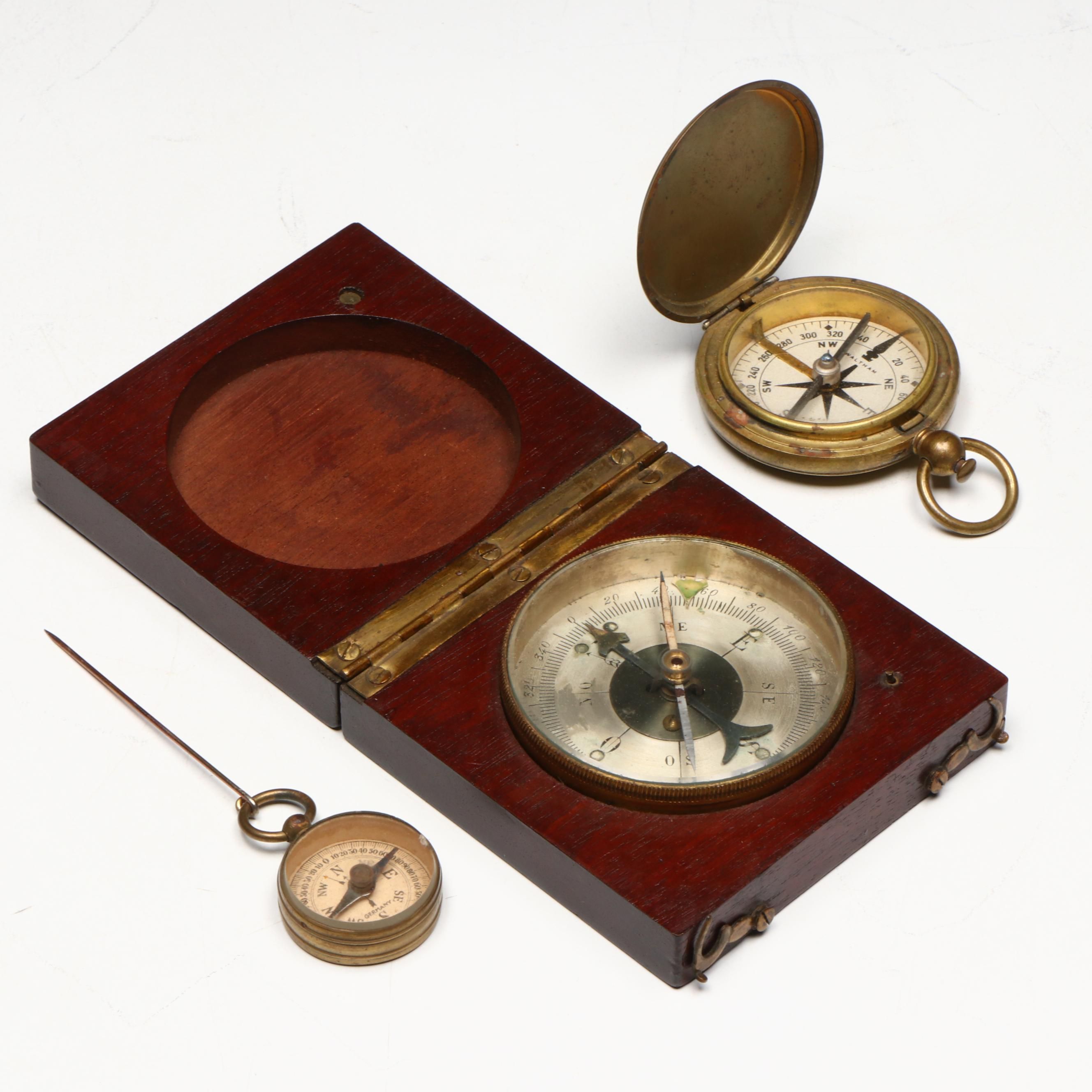 Waltham US Army with German and Other Compasses