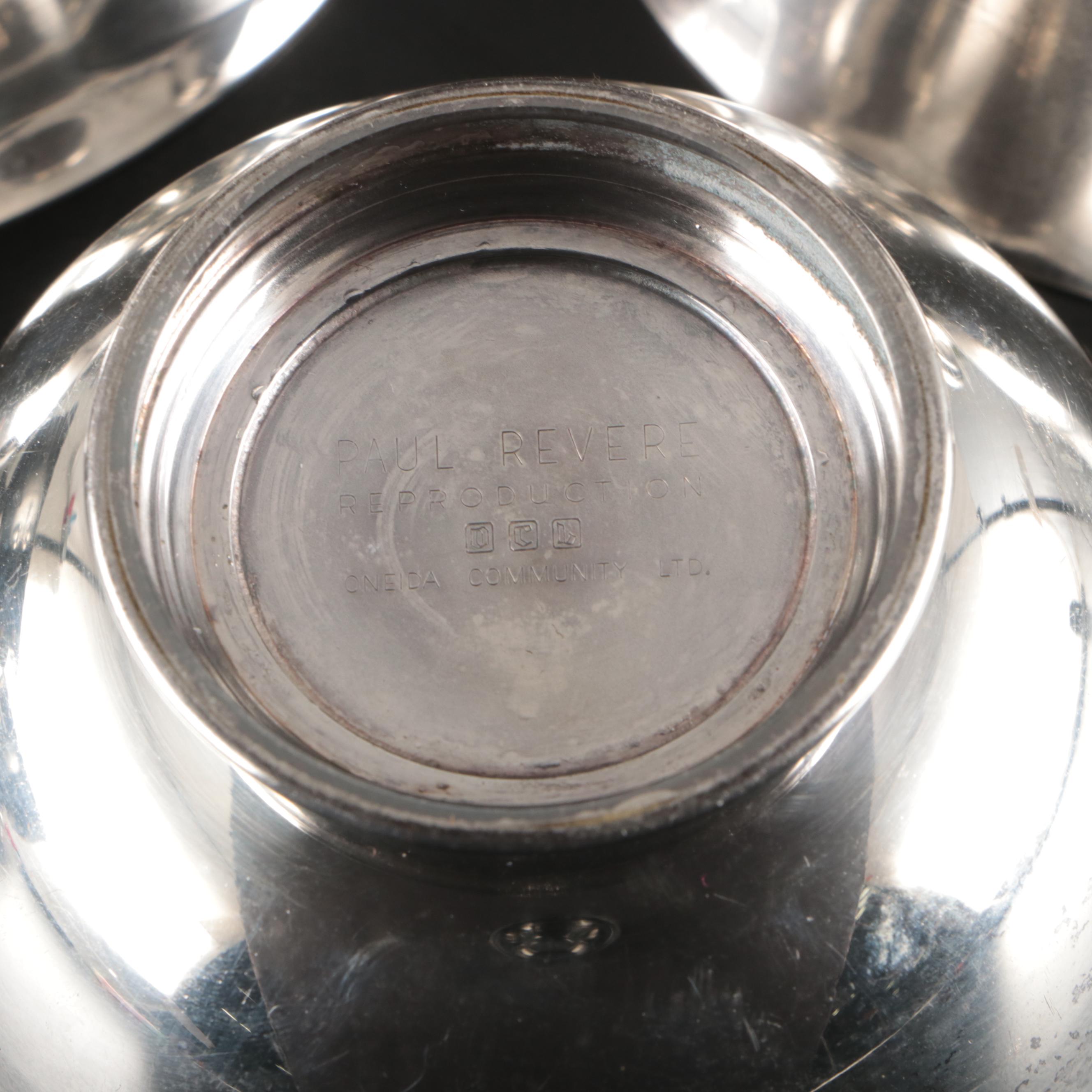 Reed & Barton, Gorham and Academy Silver Plate "Paul Revere" Bowls