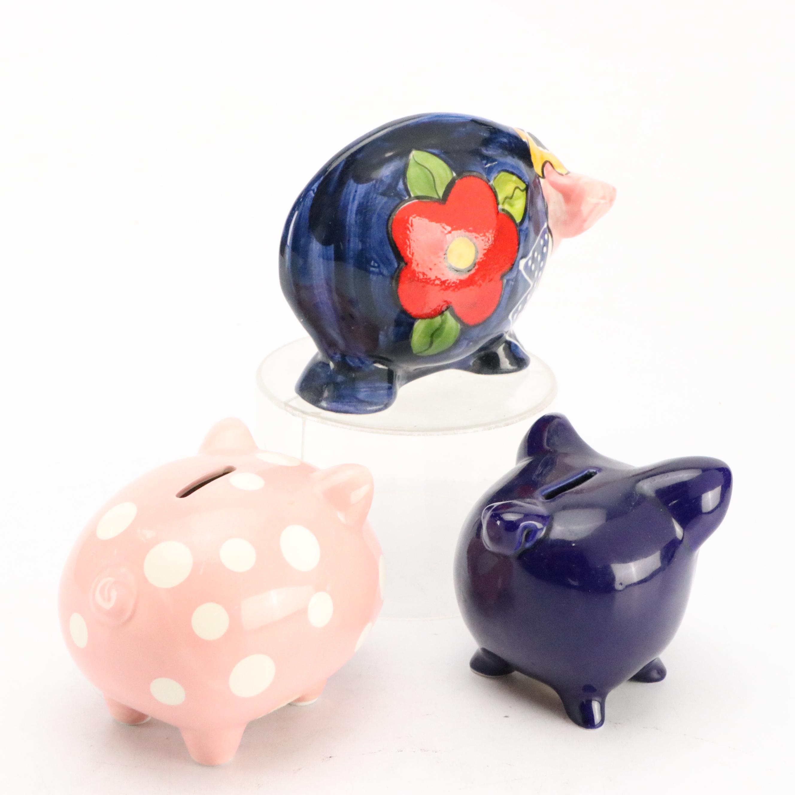 Piggy Bank Collection Featuring St. Xavier and Artisan Hand-Painted Banks