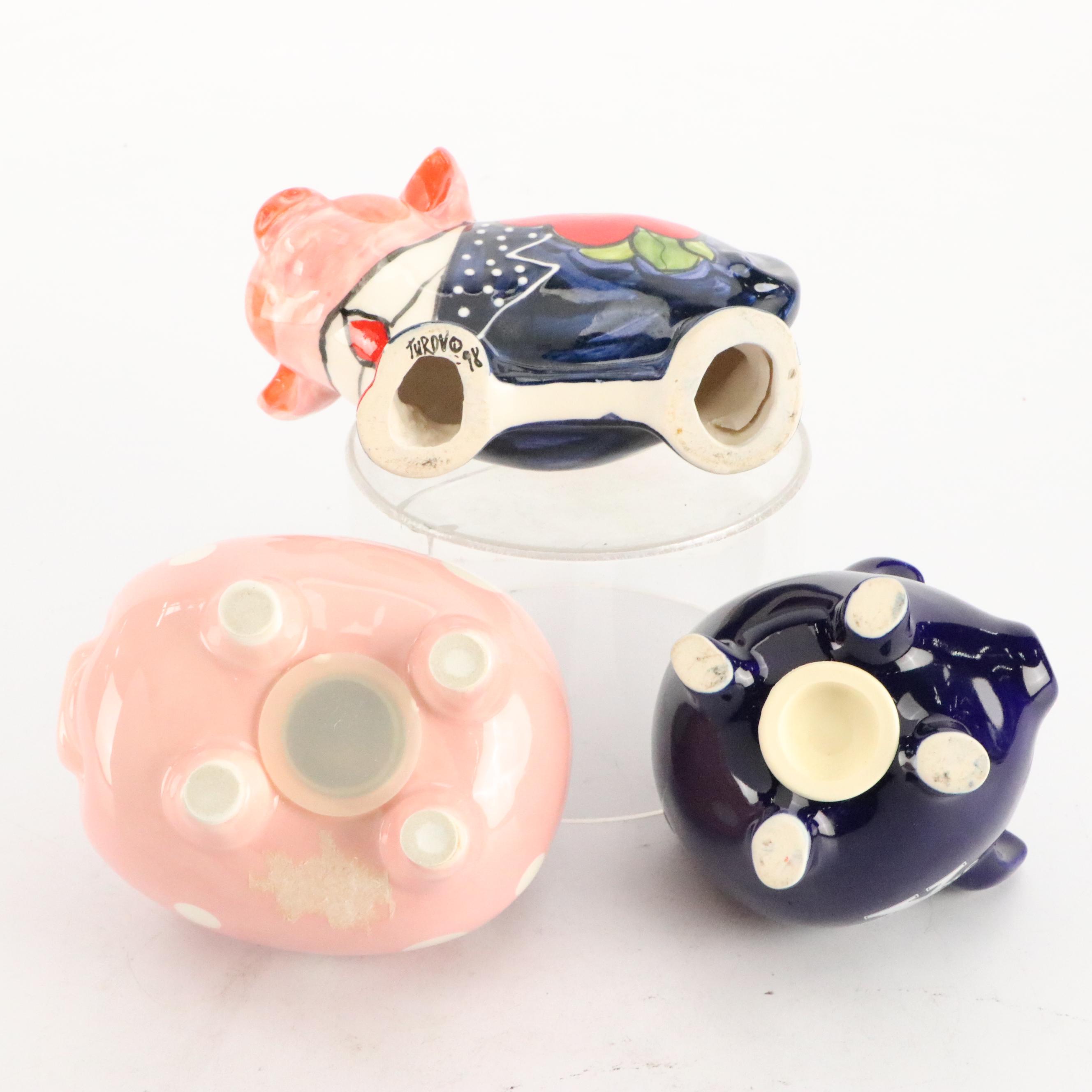 Piggy Bank Collection Featuring St. Xavier and Artisan Hand-Painted Banks