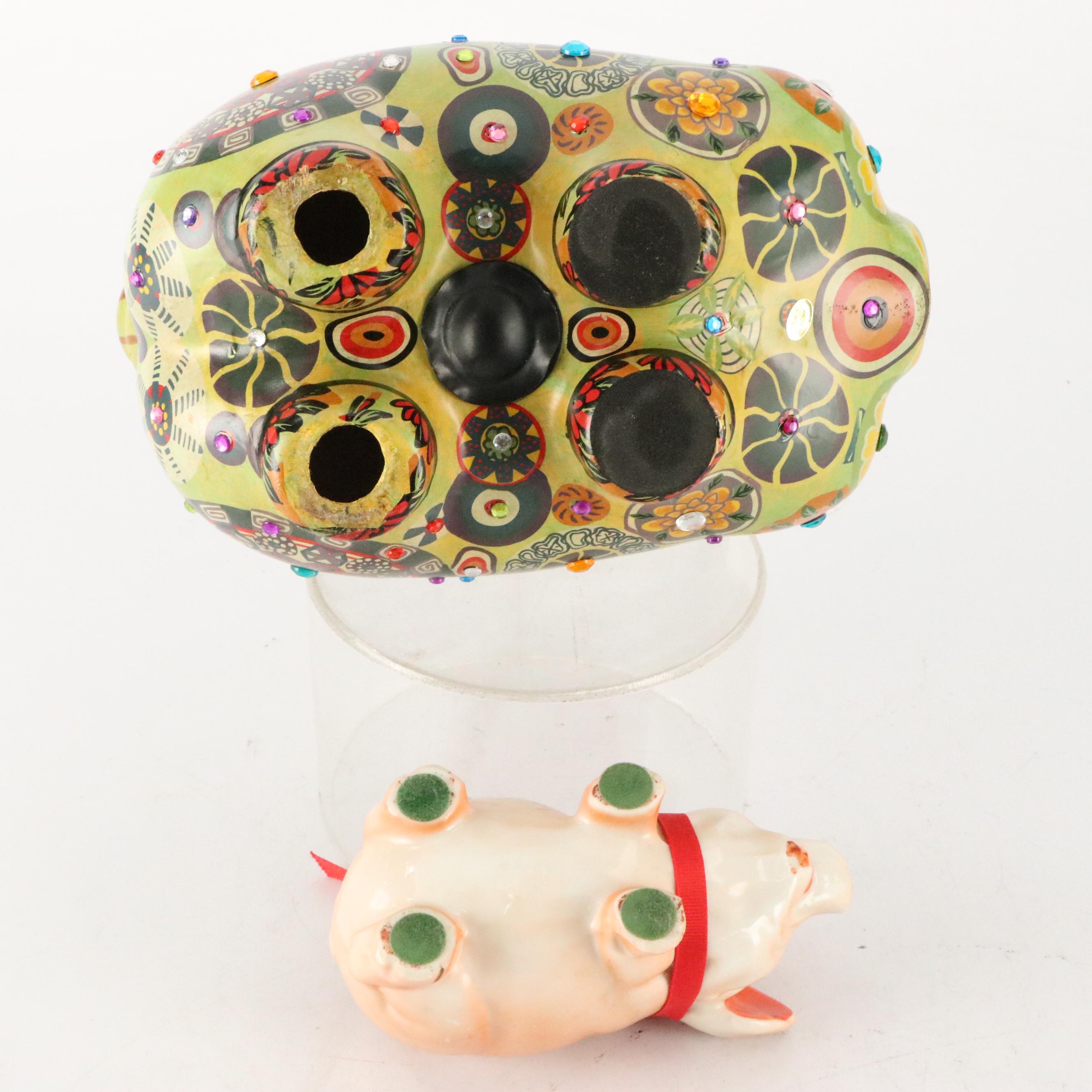 Piggy Bank Collection Featuring St. Xavier and Artisan Hand-Painted Banks