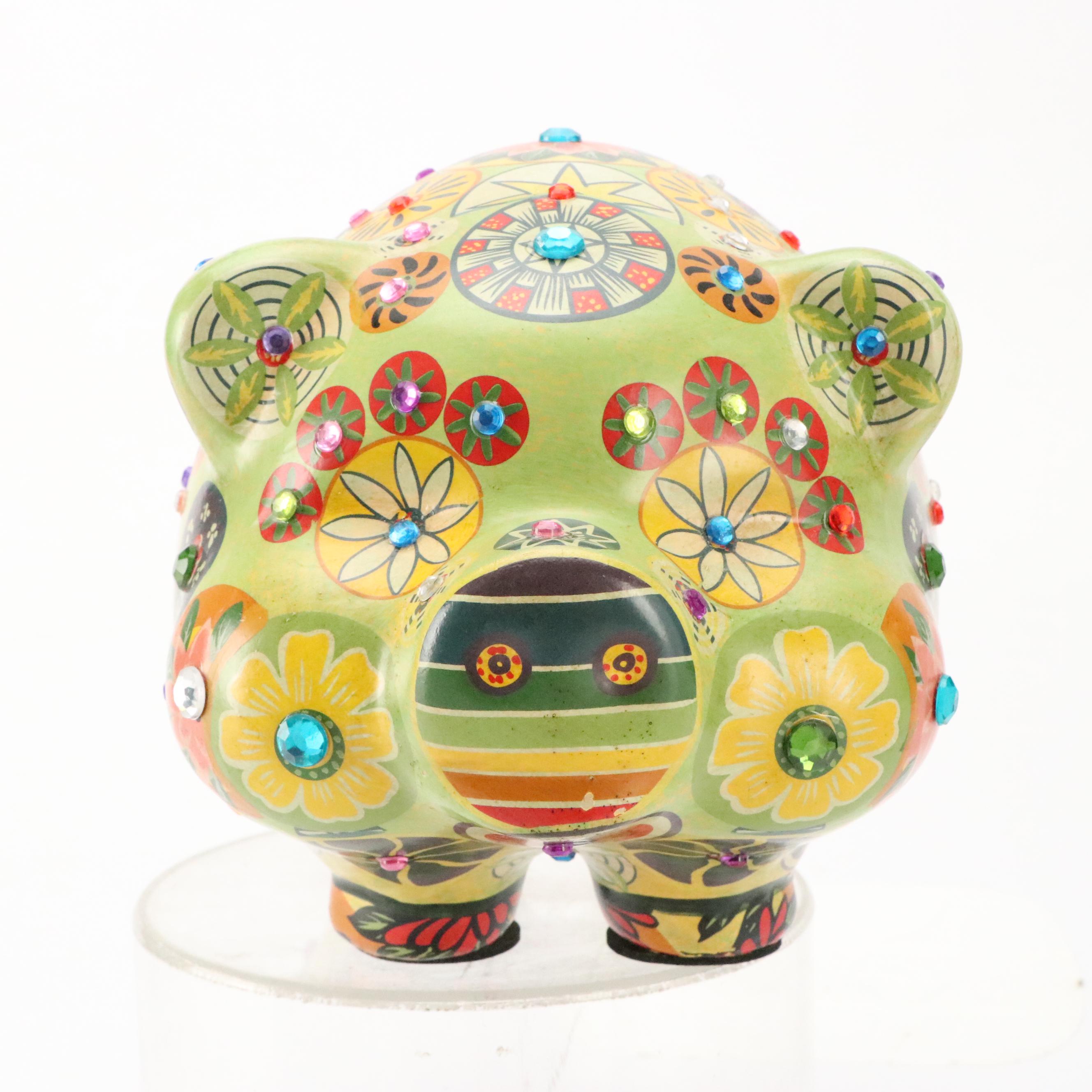 Piggy Bank Collection Featuring St. Xavier and Artisan Hand-Painted Banks