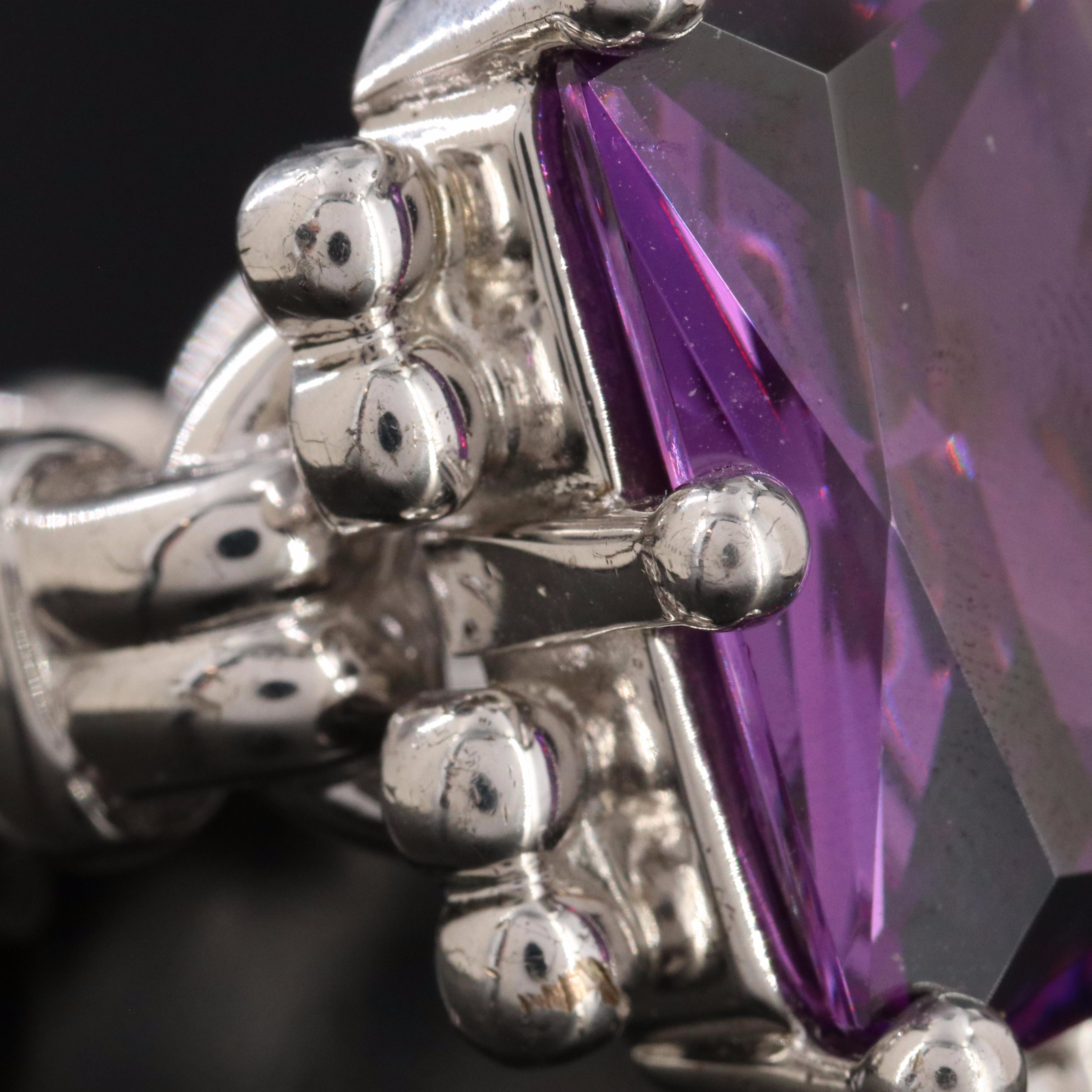 Rodrigo Otazu Sterling Crystal Ring and Bracelet Set, Argentinian