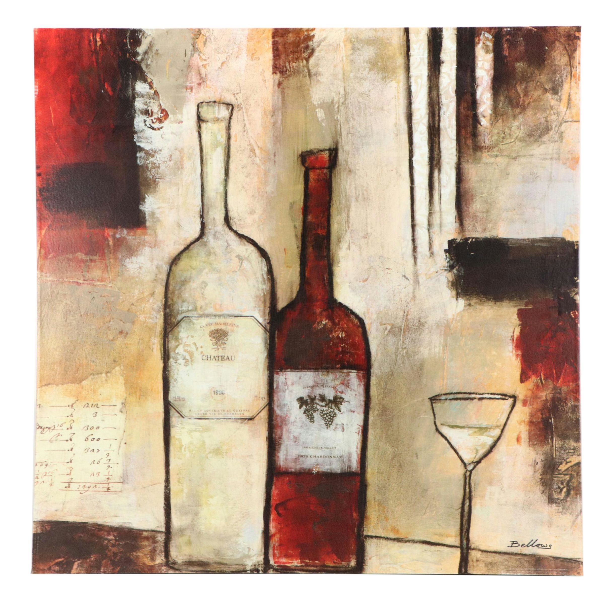 Jane Bellows Still Life Giclée "Wine Bottles II," 2005