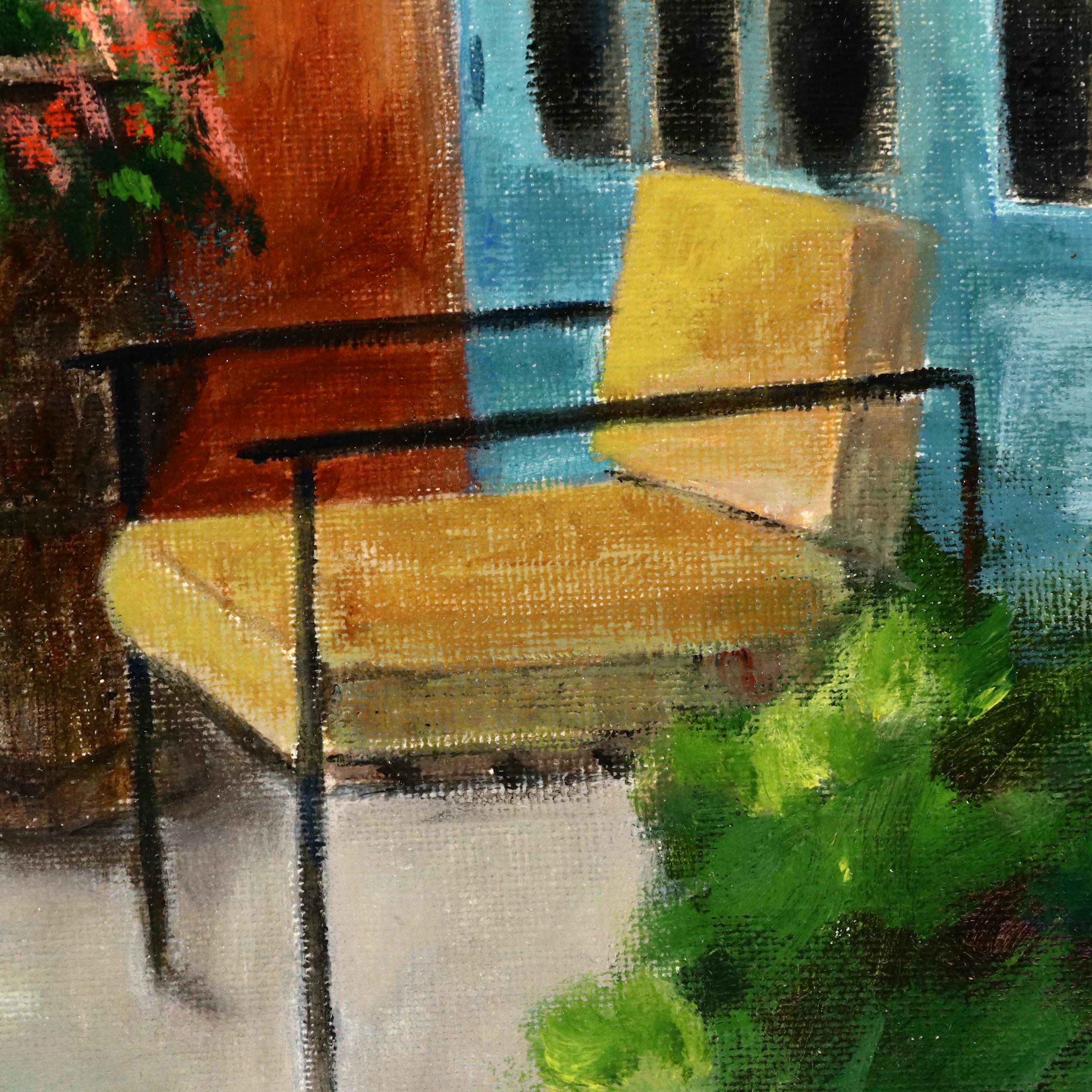 M. J. Conary Oil Painting of Tuscan Style Patio, Contemporary