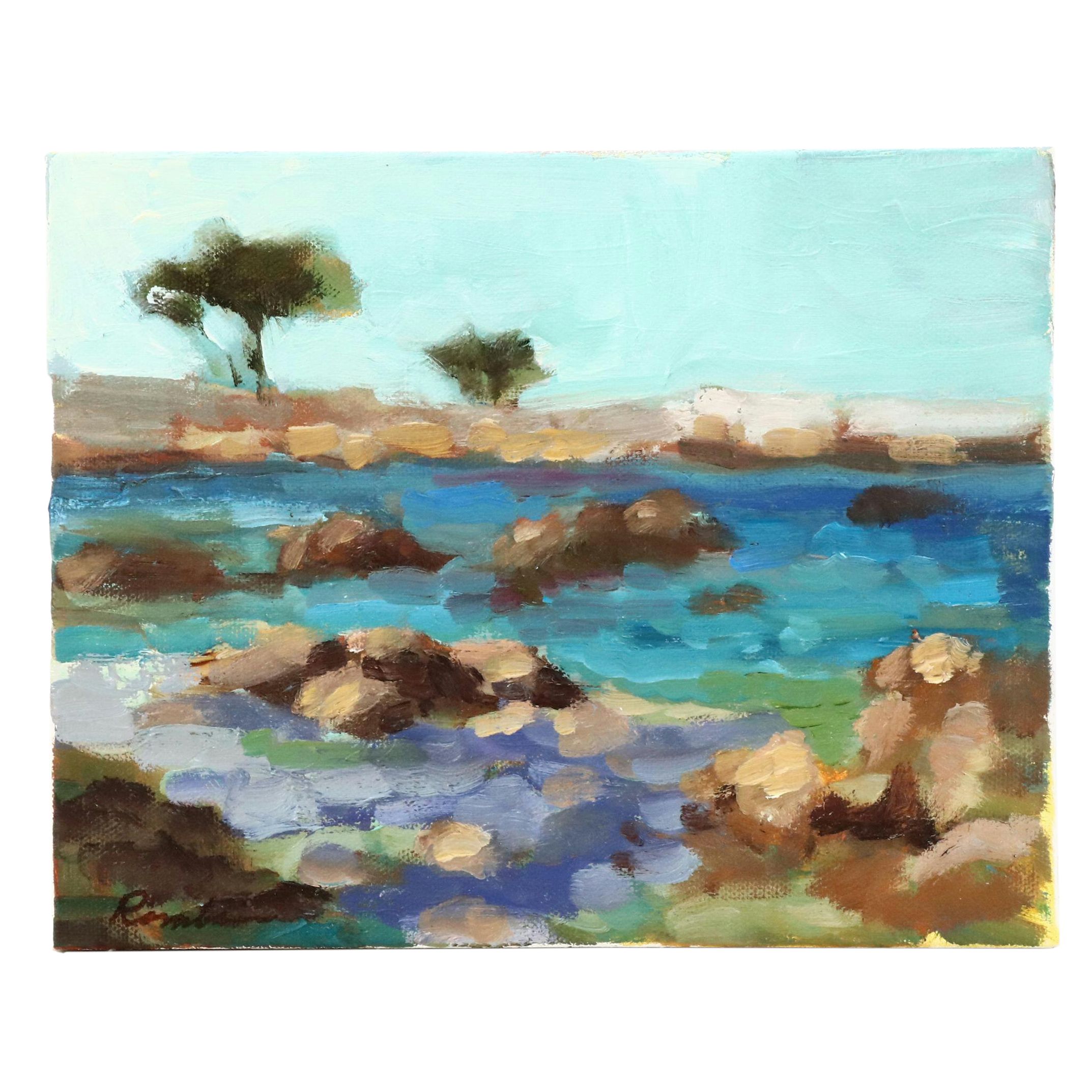 Sally Rosenbaum Coastal Landscape Oil Painting, 21st Century
