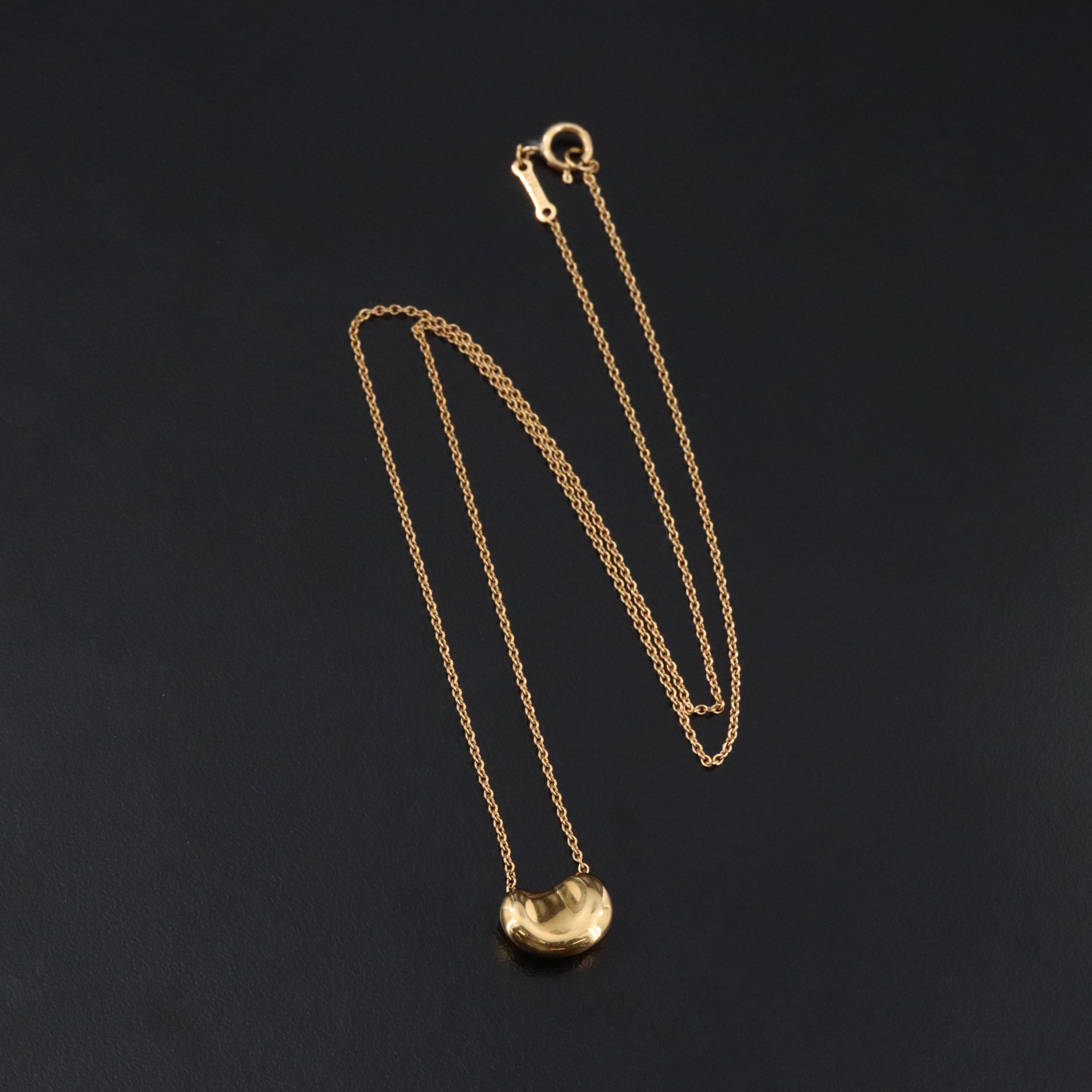 Elsa Peretti for Tiffany & Co. Bean Design 18K Necklace