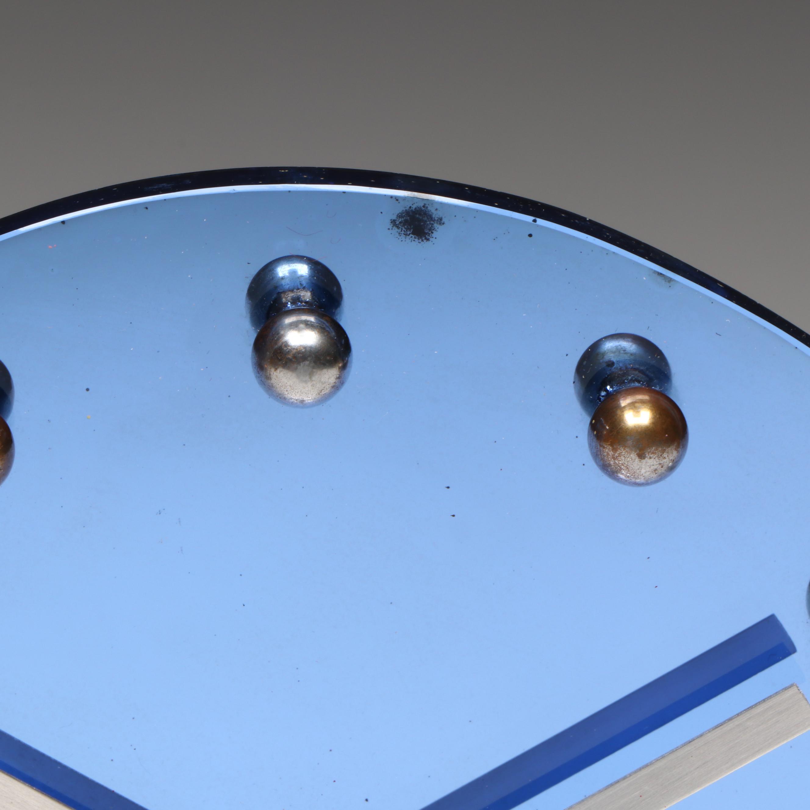 Gilbert Rohde for Herman Miller Blue Mirror Electric Alarm Clock