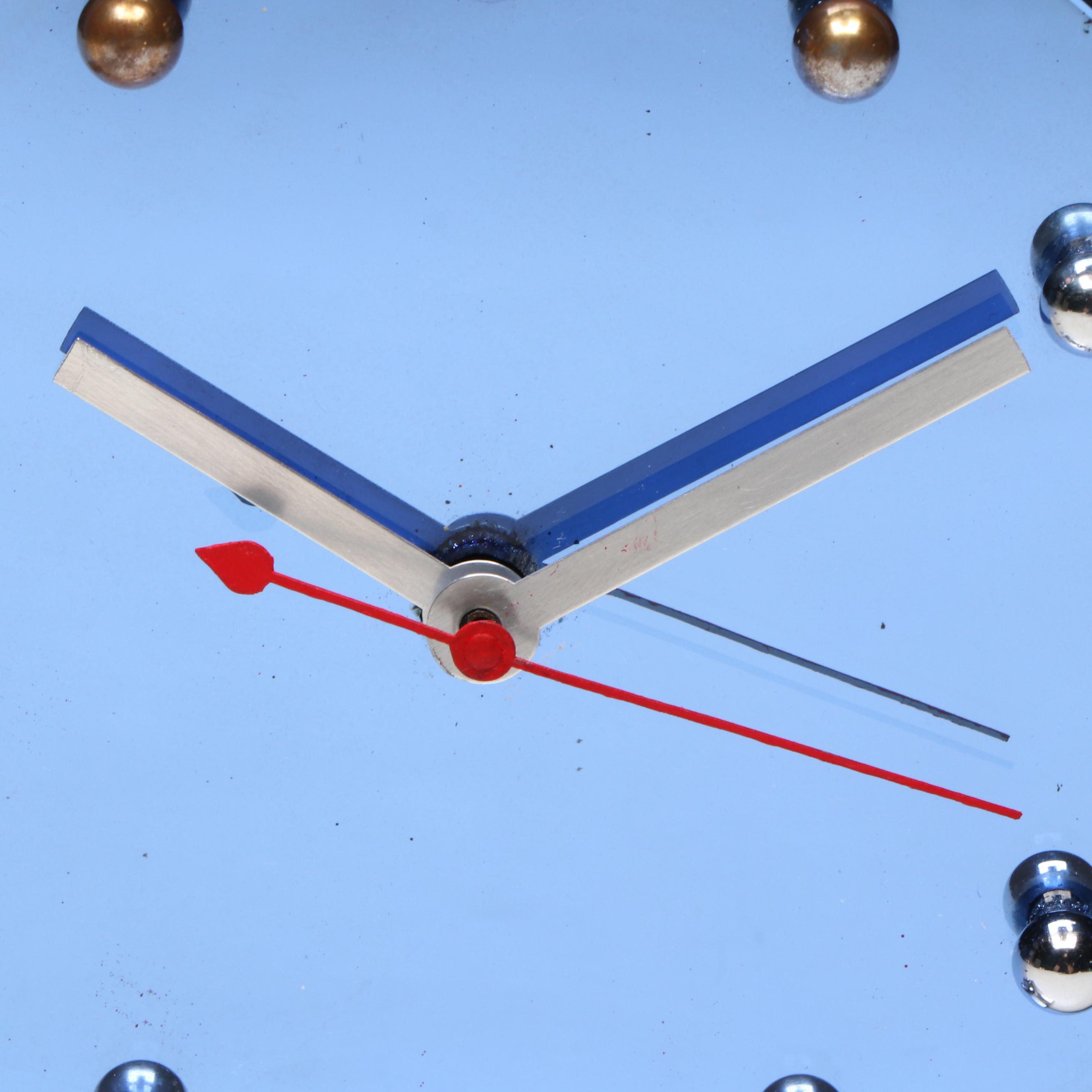 Gilbert Rohde for Herman Miller Blue Mirror Electric Alarm Clock