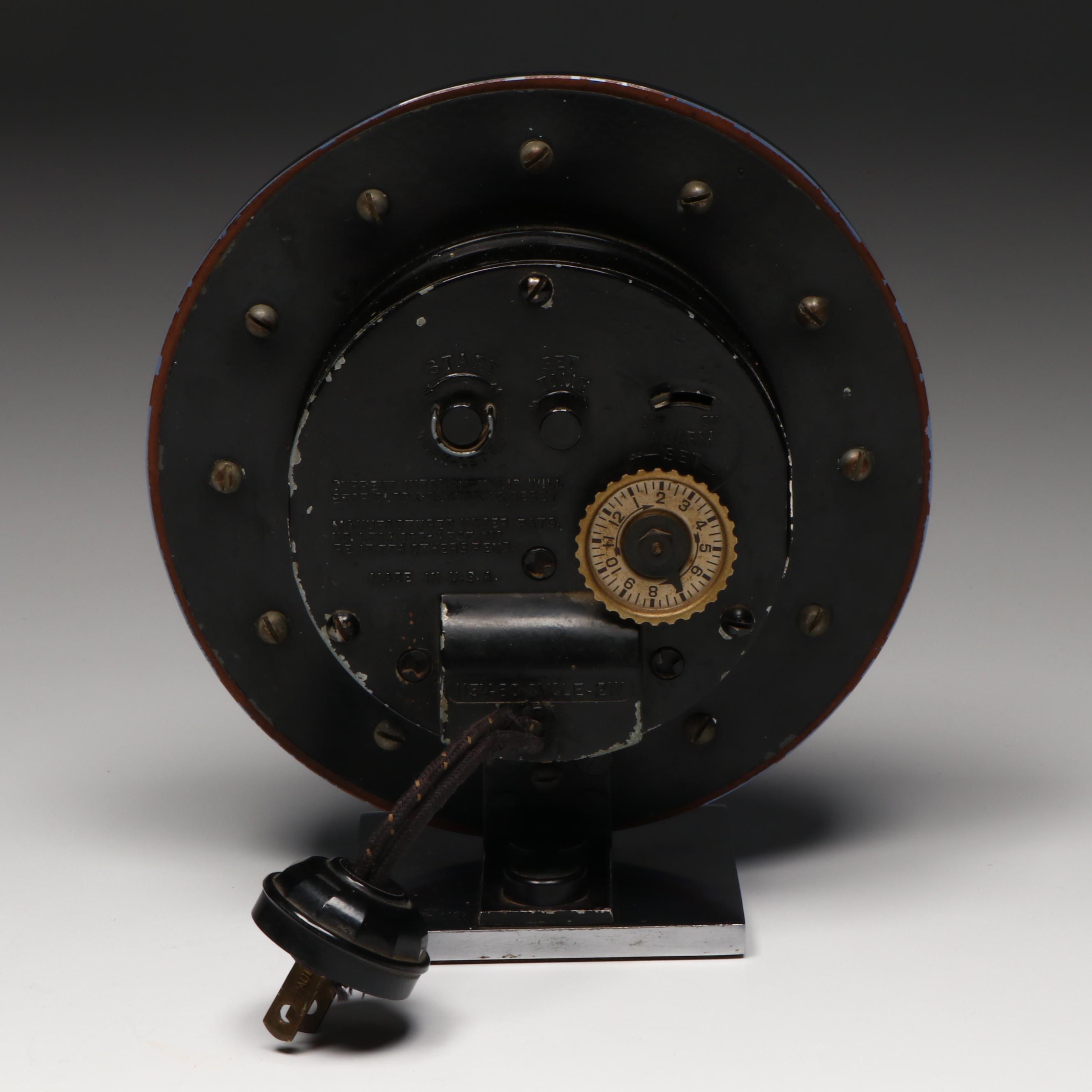 Gilbert Rohde for Herman Miller Blue Mirror Electric Alarm Clock