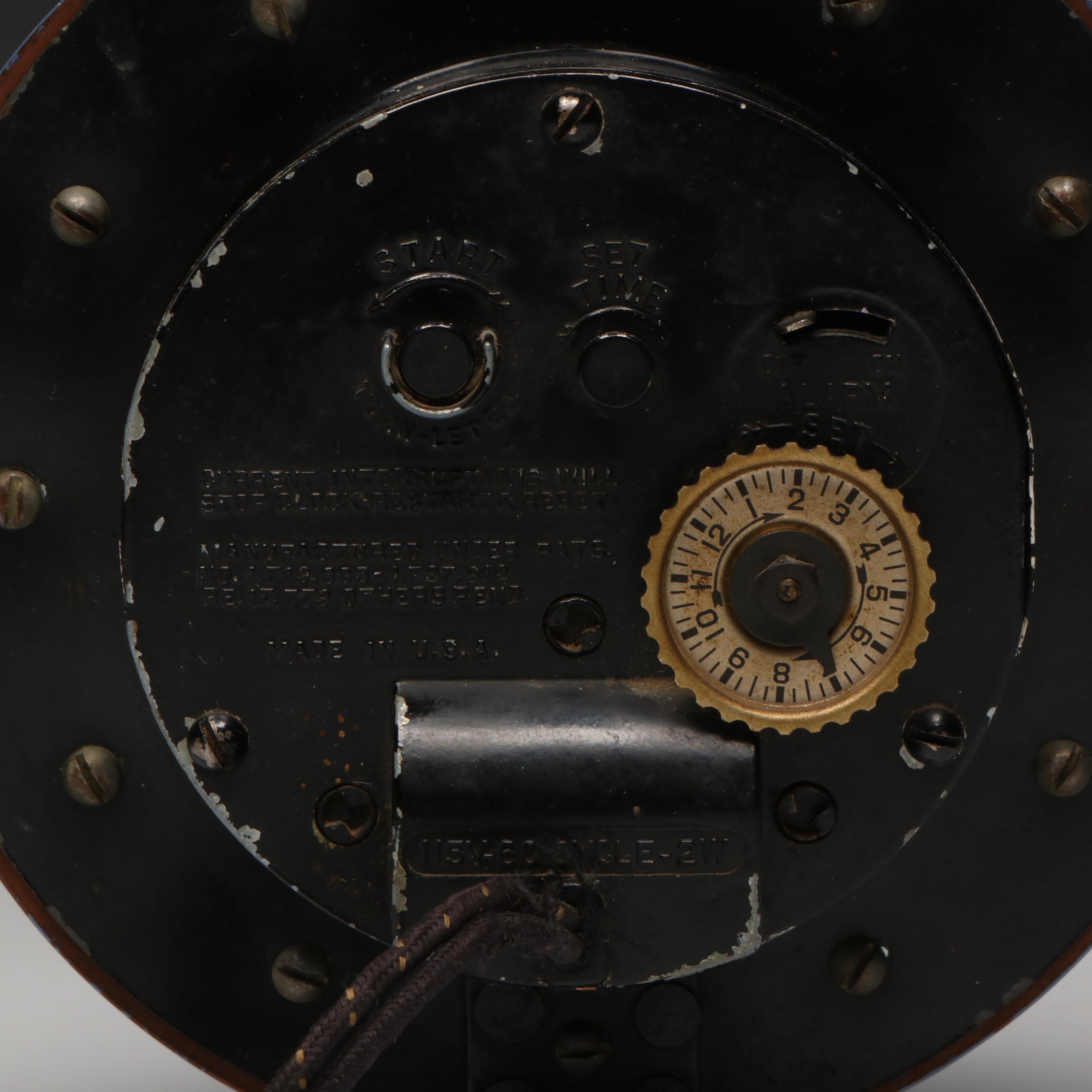 Gilbert Rohde for Herman Miller Blue Mirror Electric Alarm Clock