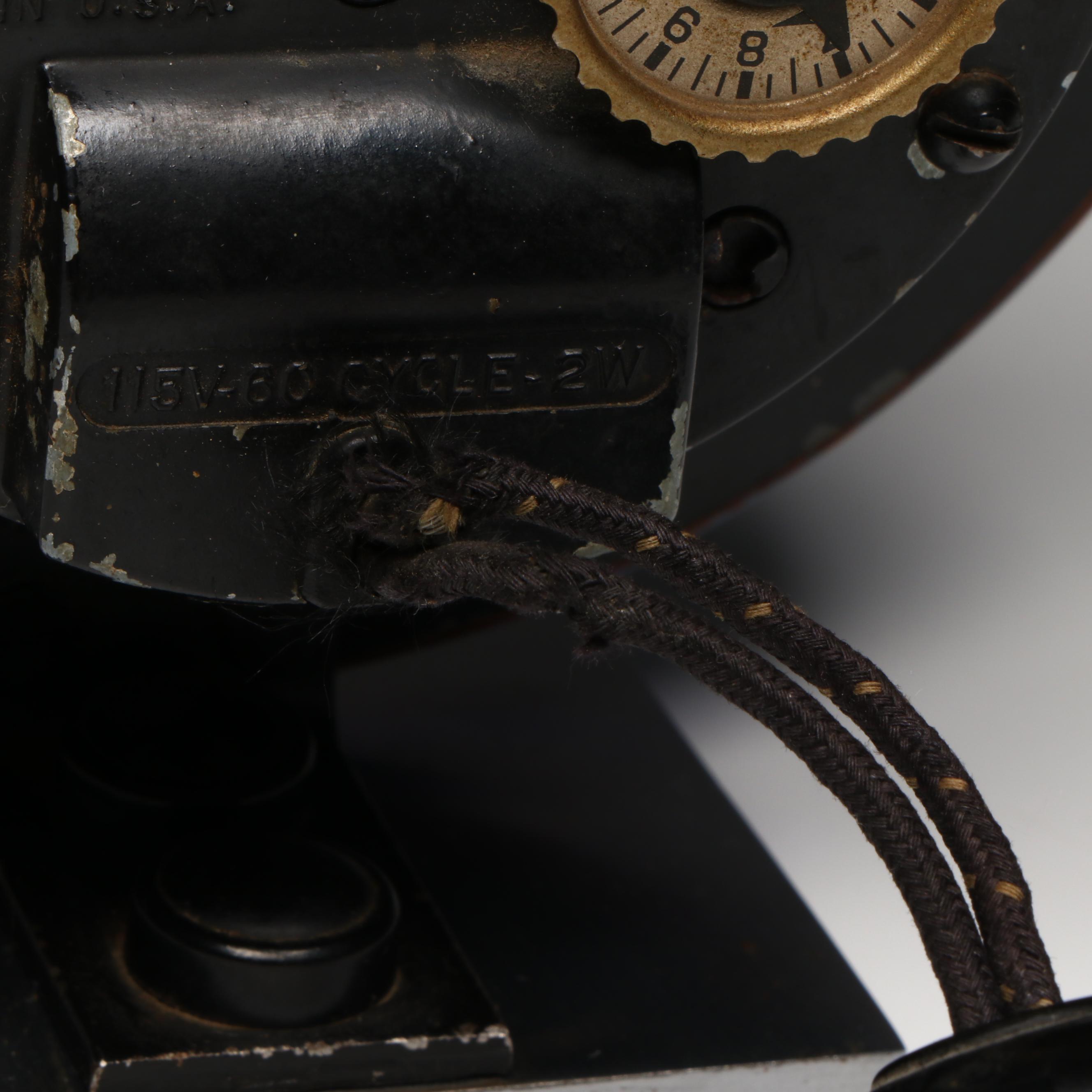 Gilbert Rohde for Herman Miller Blue Mirror Electric Alarm Clock