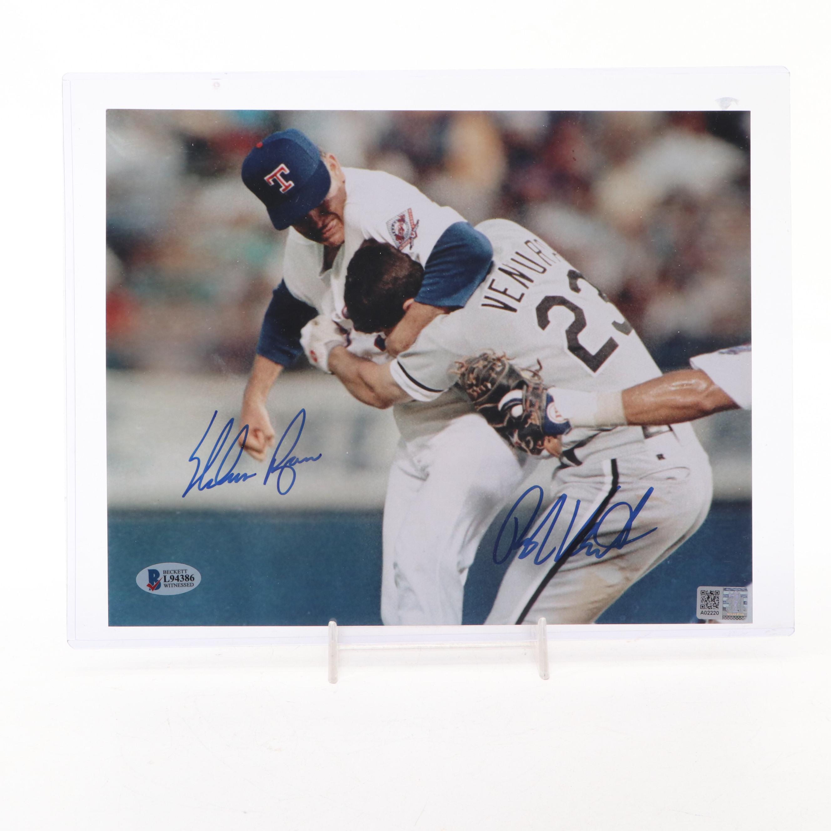 Nolan Ryan and Robin Ventura Signed "Fight" Print with More