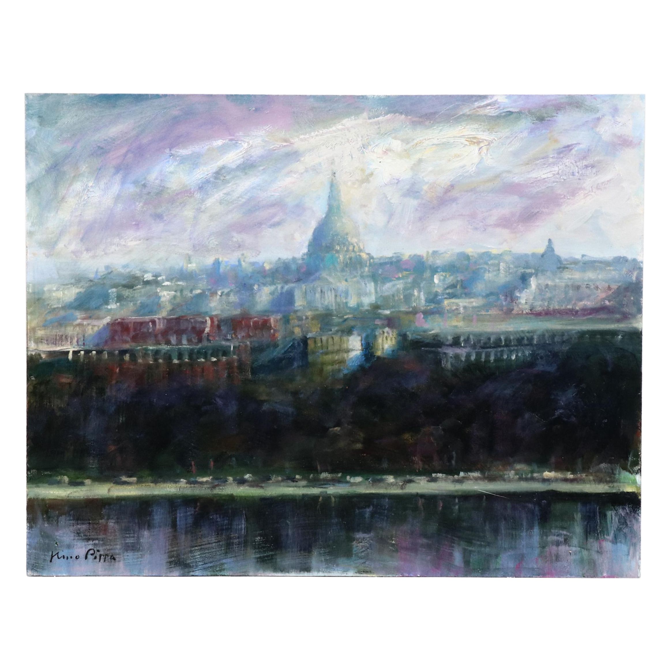 Nino Pippa Oil Painting "Washington DC Capitol Hill," 2016