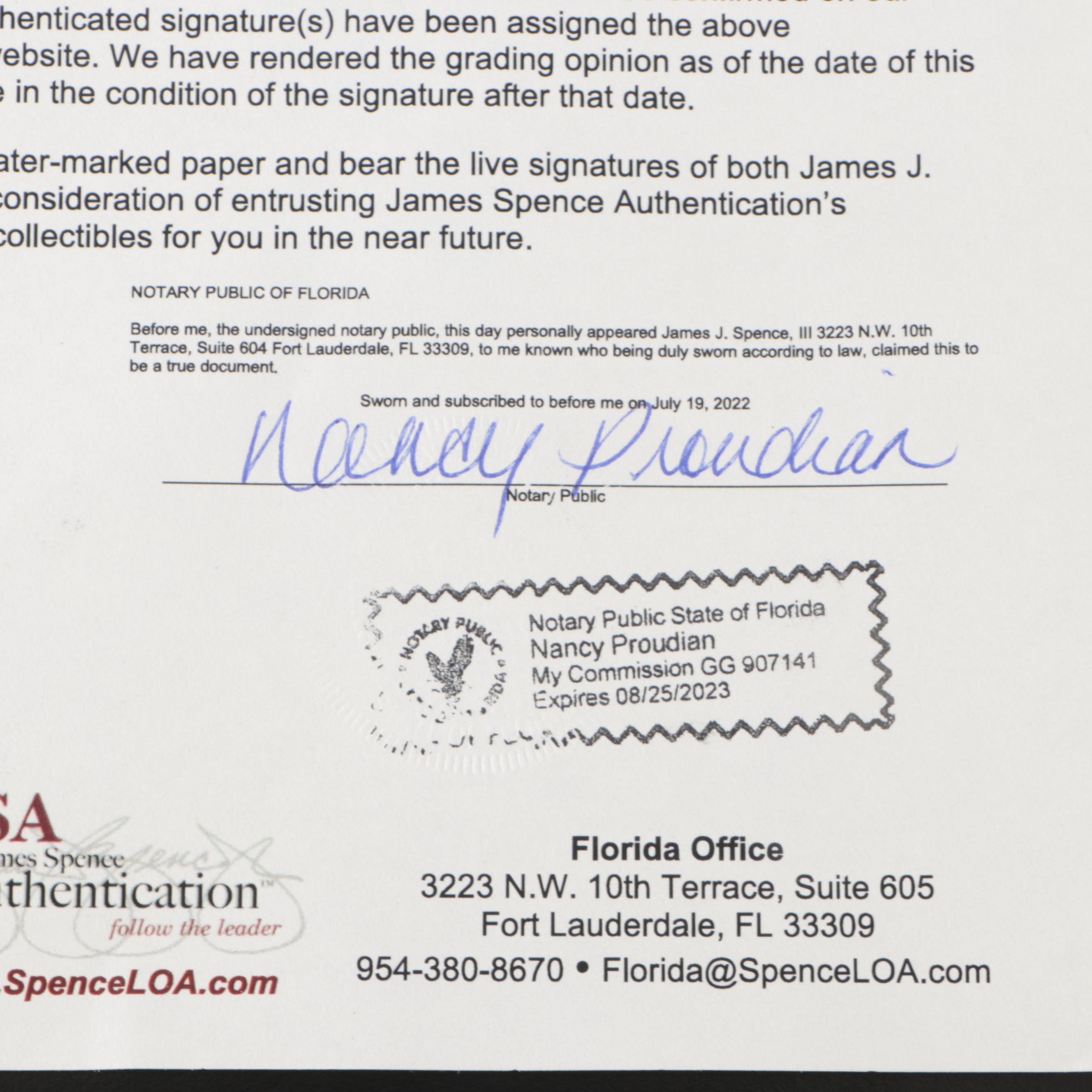 Dizzy Dean Signed Lookout Sporting Goods Baseball Graded JSA 8