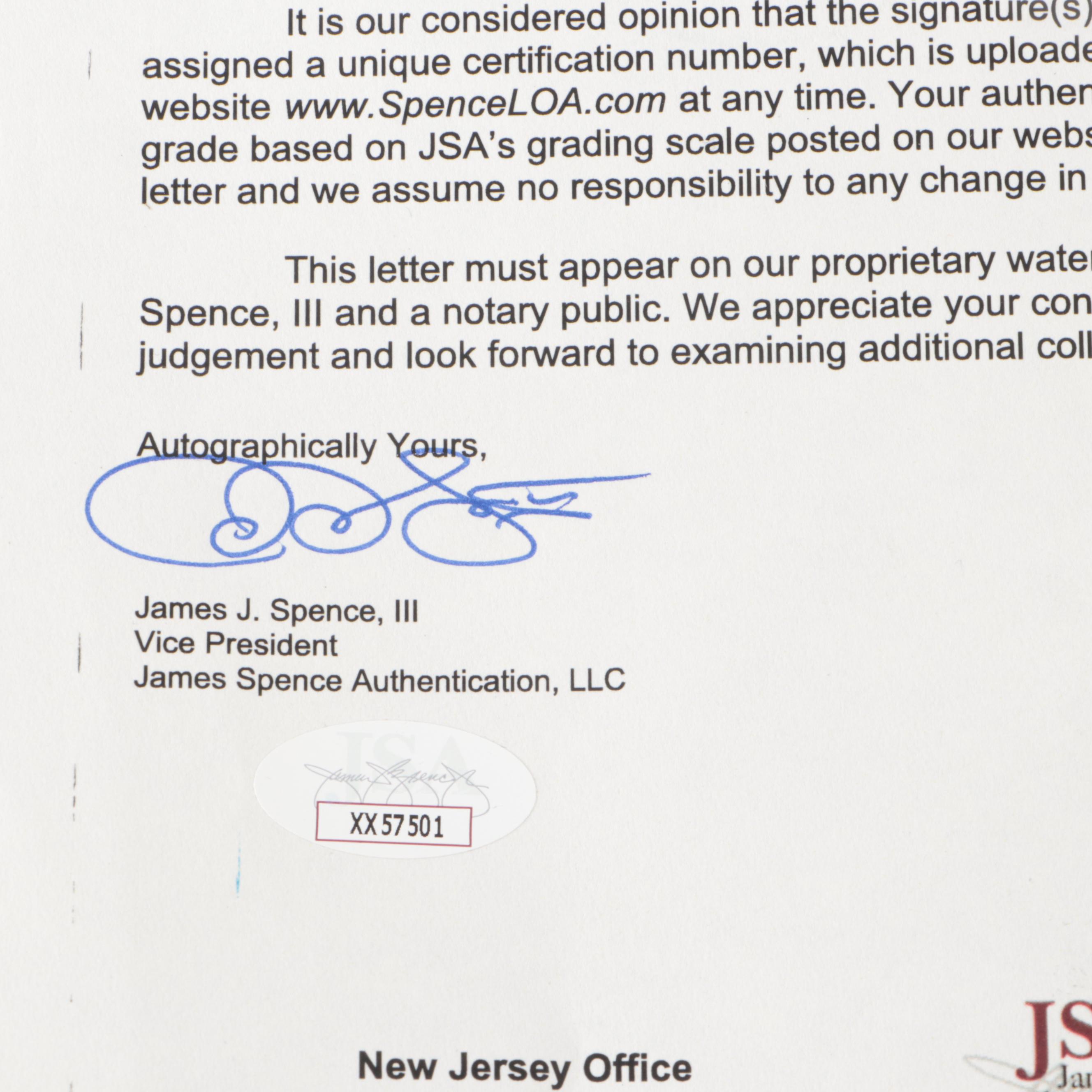 Dizzy Dean Signed Lookout Sporting Goods Baseball Graded JSA 8