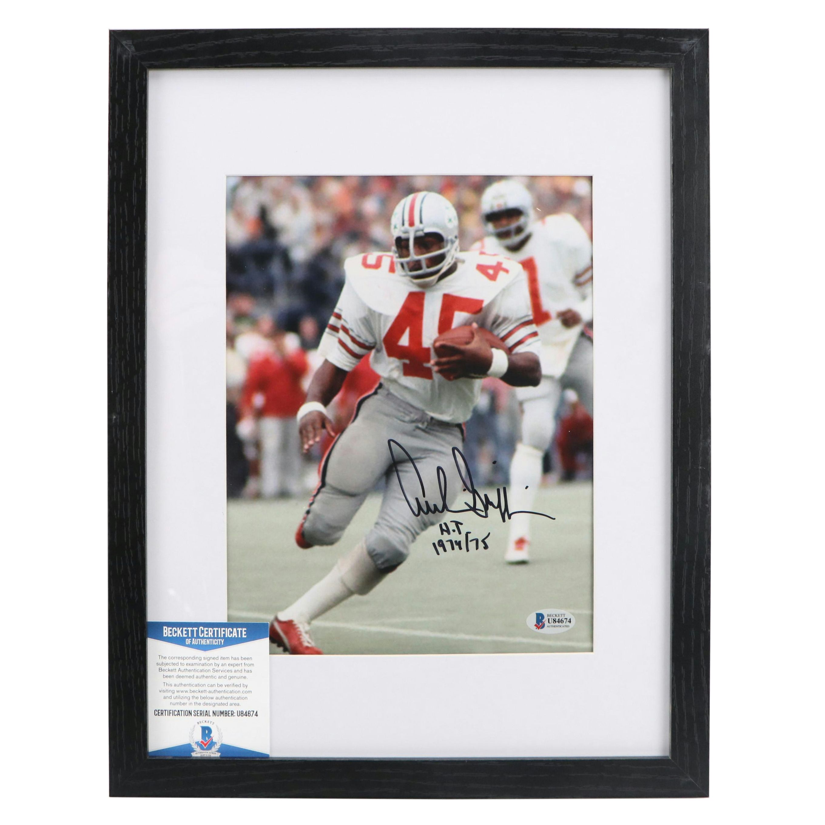 Archie Griffin Signed Ohio State Football Print in Matted Frame, Beckett