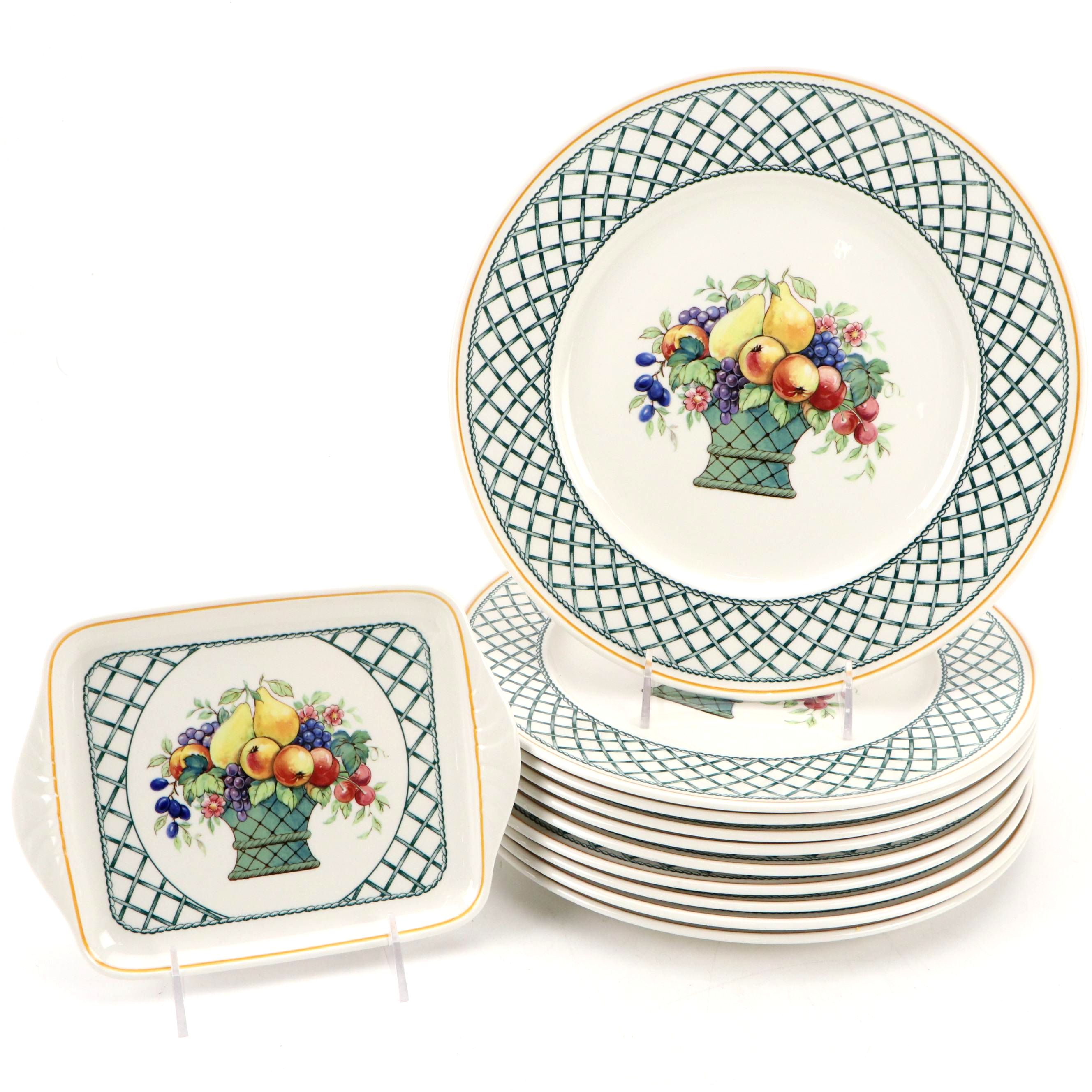 Villeroy & Boch Ceramic "Basket" Plates and Tray
