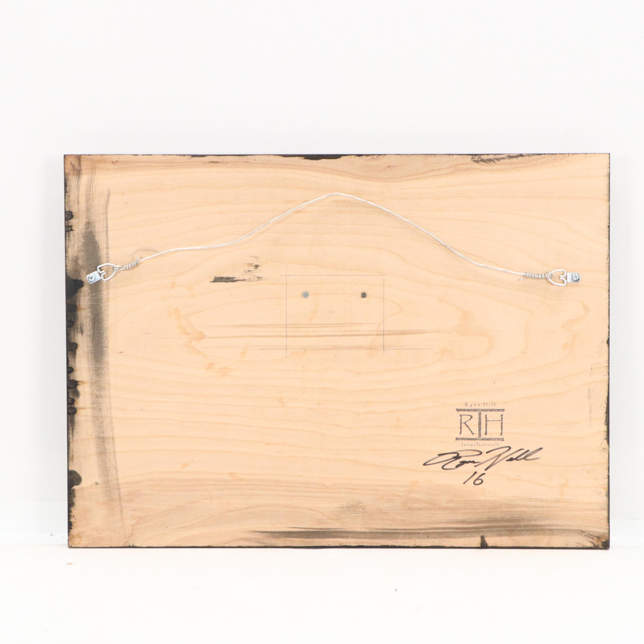 R. Hill Photograph on Metal of Cincinnati Park and S. Cole Ohio Wall Sculpture