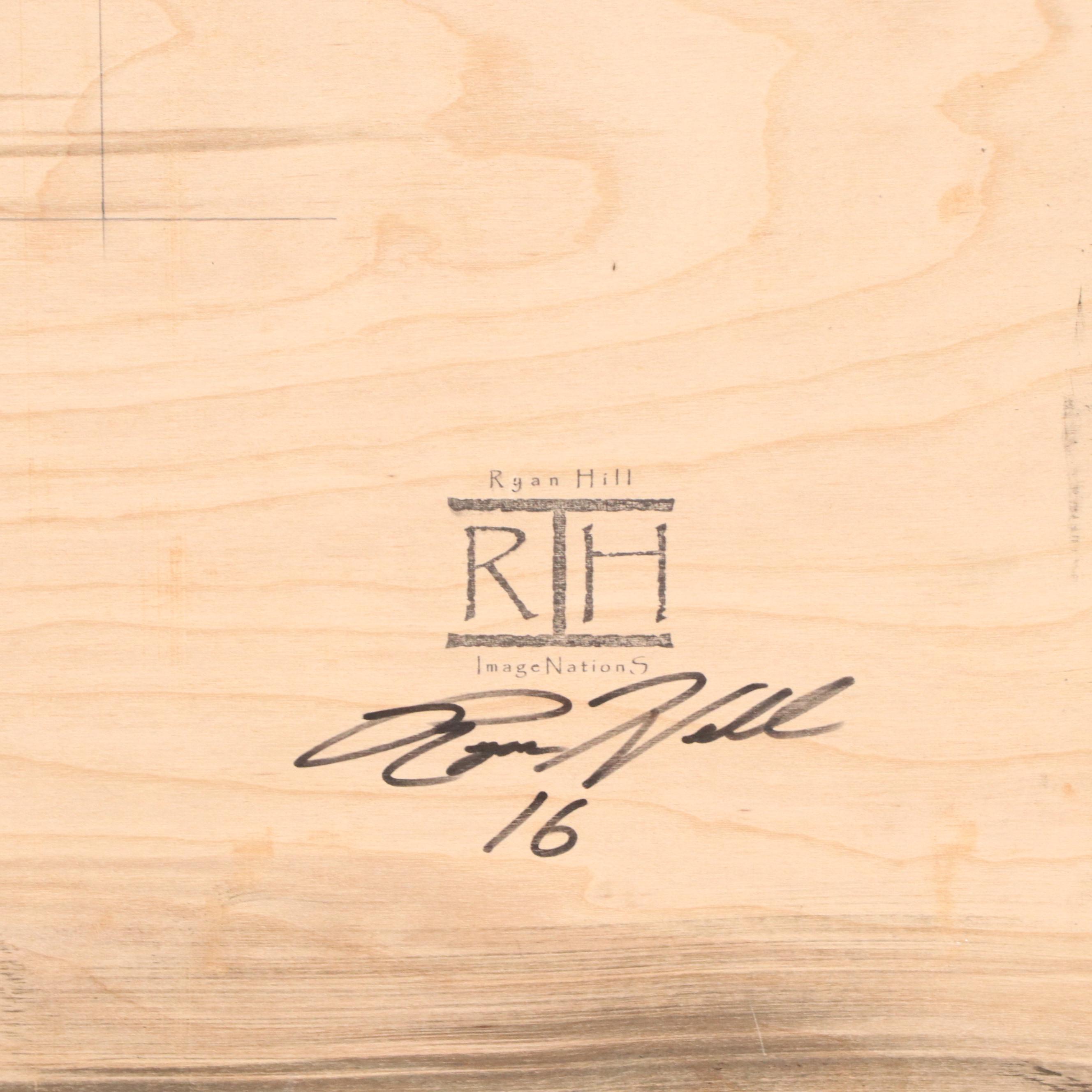 R. Hill Photograph on Metal of Cincinnati Park and S. Cole Ohio Wall Sculpture