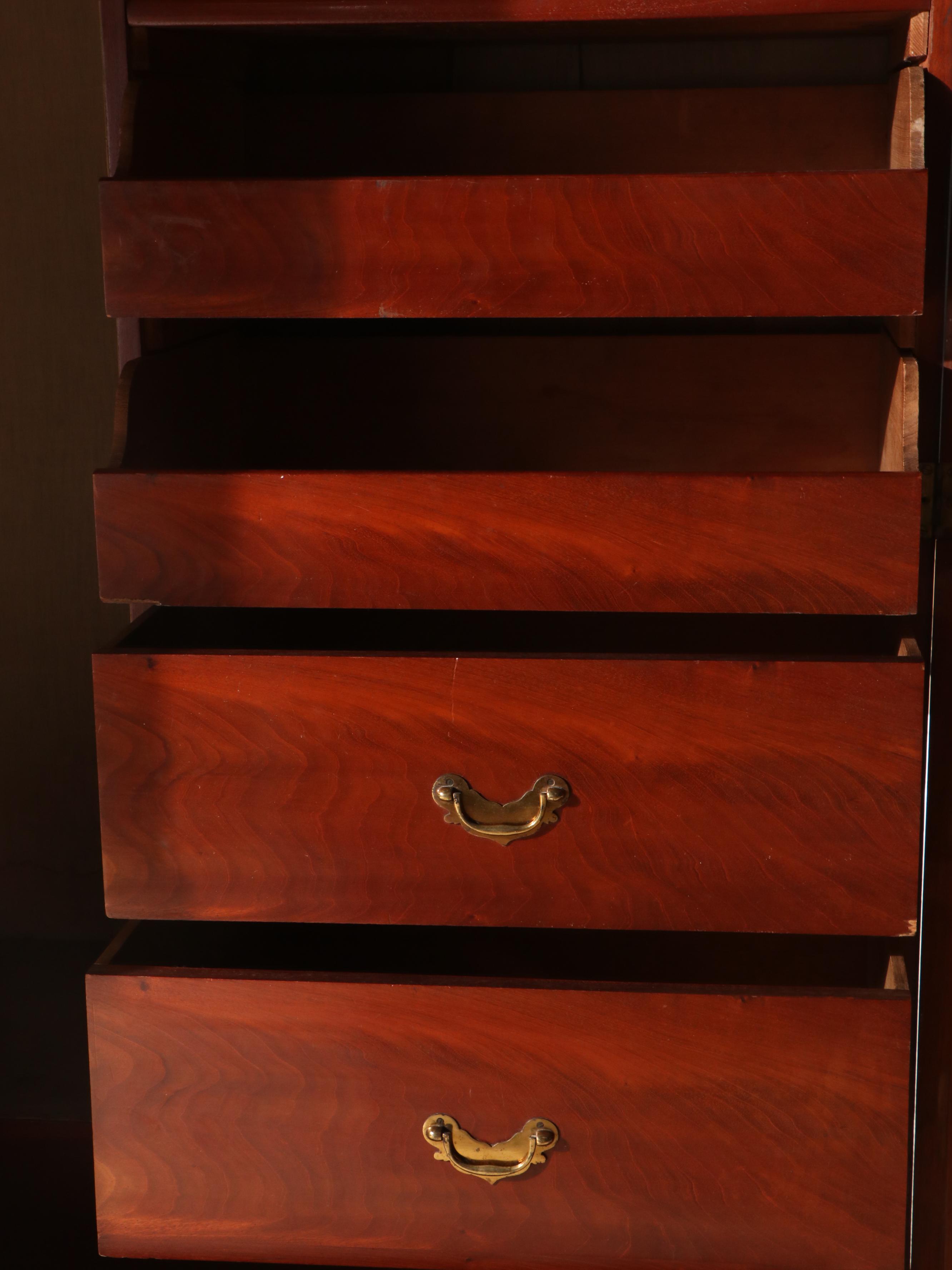 Georgian Style Burl Wood Armoire, Early 20th Century