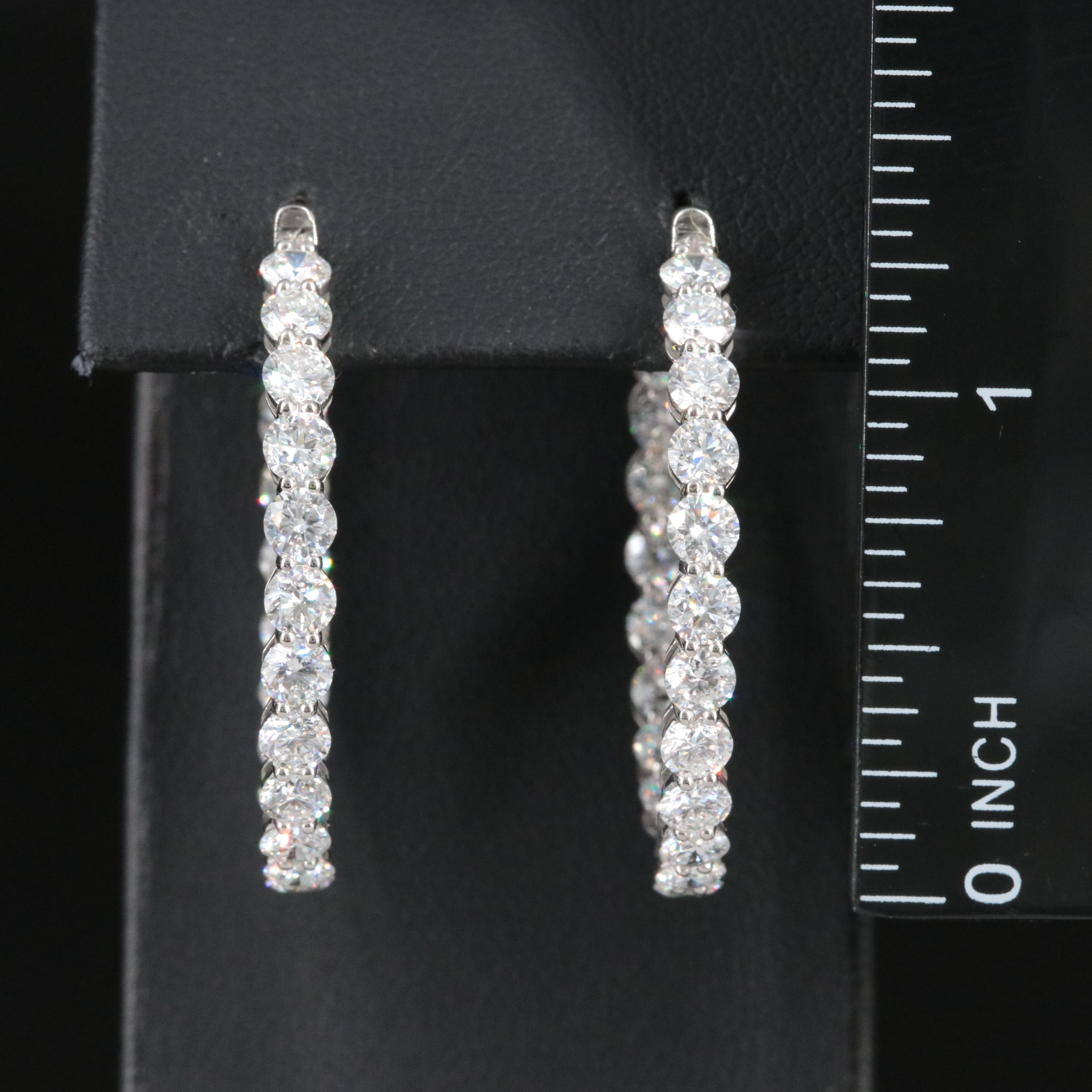 Platinum 7.65 CTW Lab Grown Diamond Inside Out Hoop Earrings