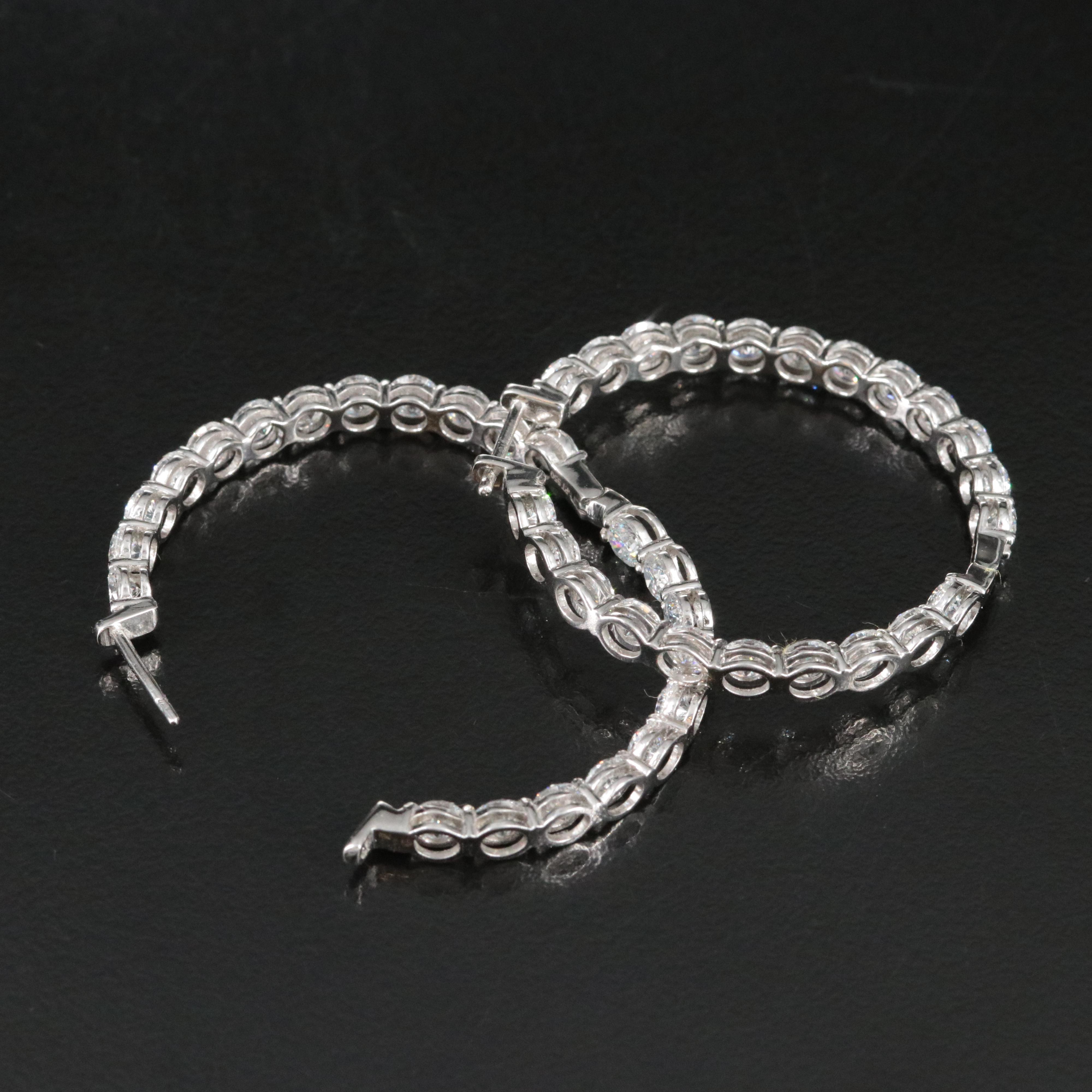 Platinum 7.65 CTW Lab Grown Diamond Inside Out Hoop Earrings