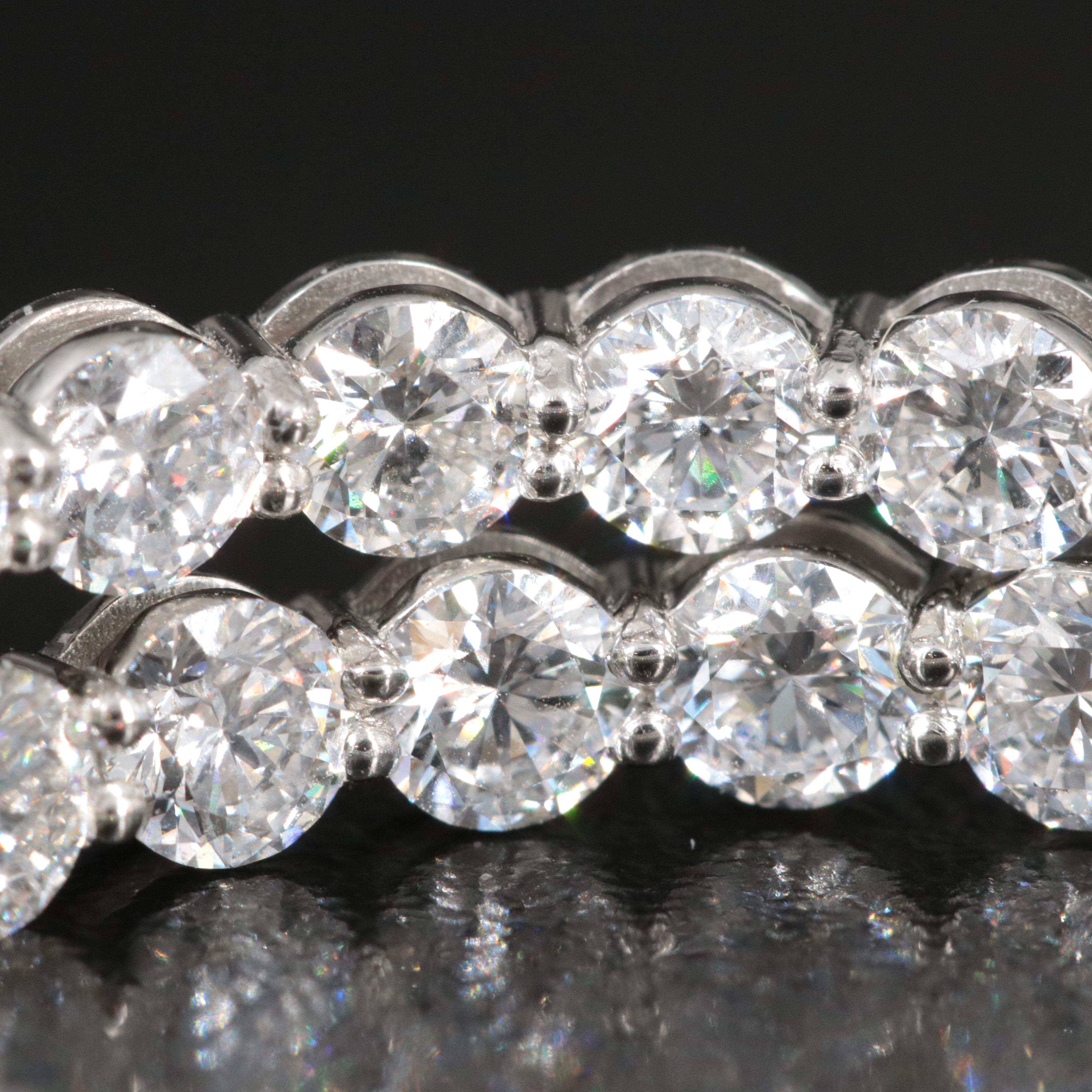 Platinum 7.65 CTW Lab Grown Diamond Inside Out Hoop Earrings