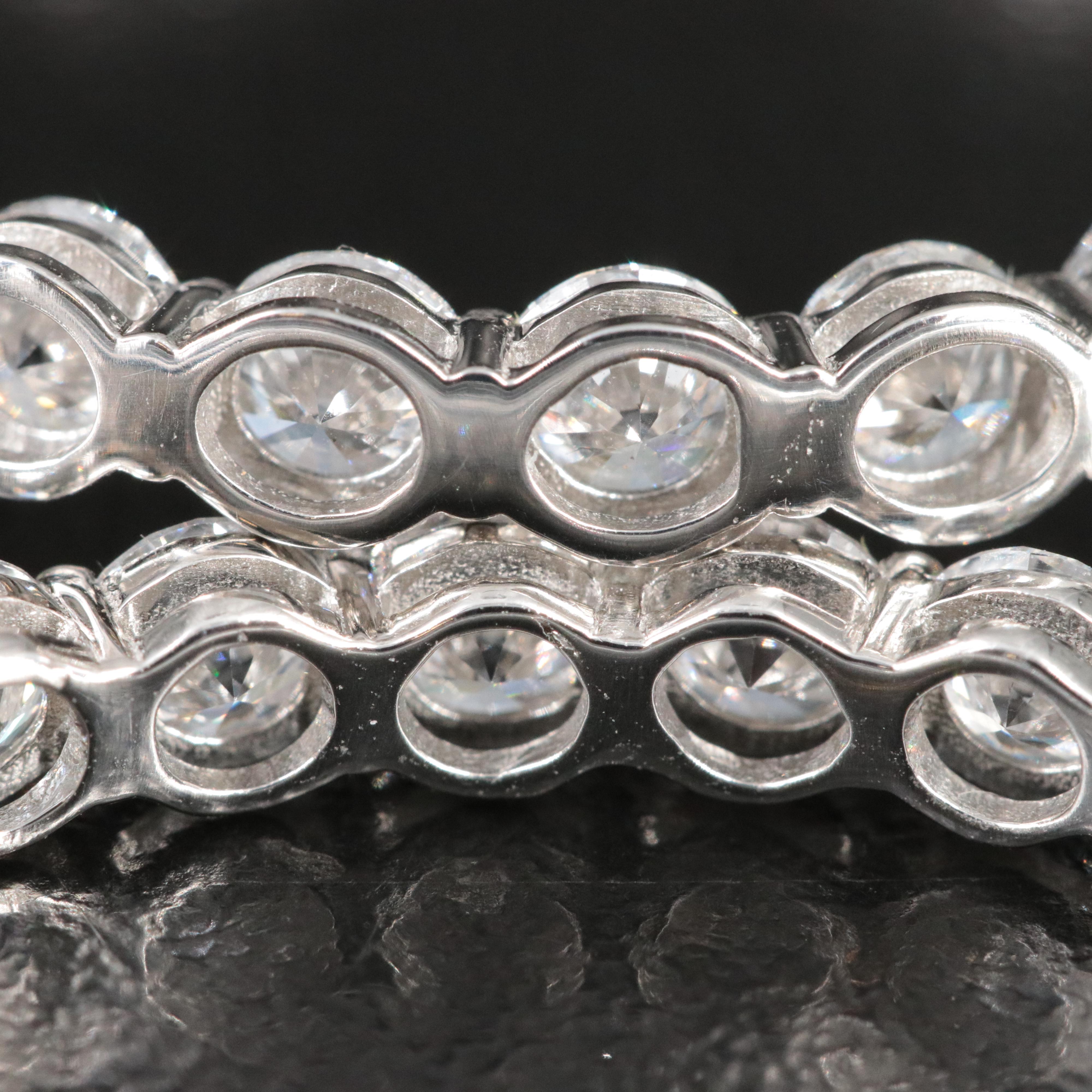 Platinum 7.65 CTW Lab Grown Diamond Inside Out Hoop Earrings