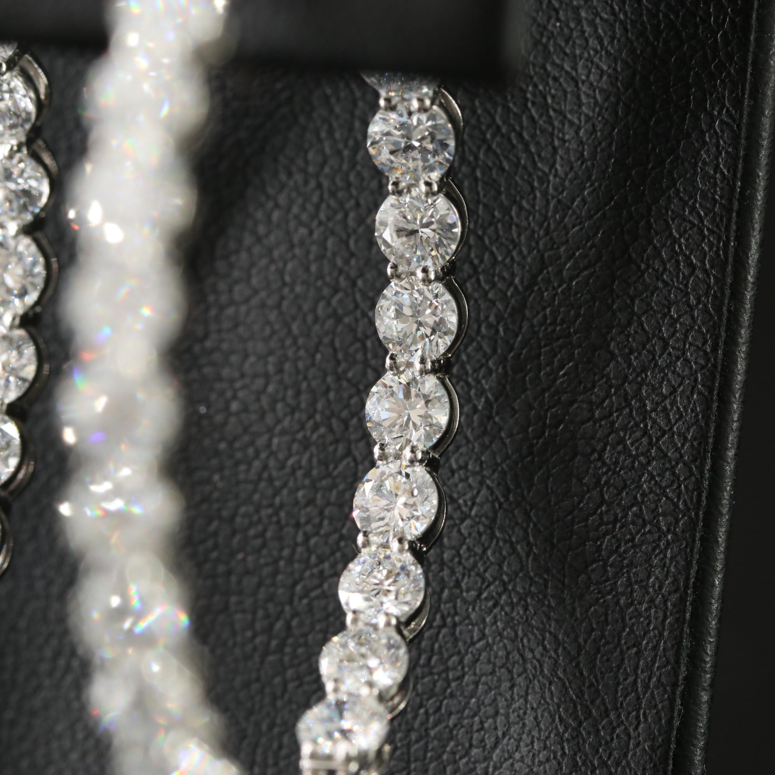 Platinum 9.06 CT Lab Grown Diamond Inside Out Hoop Earrings