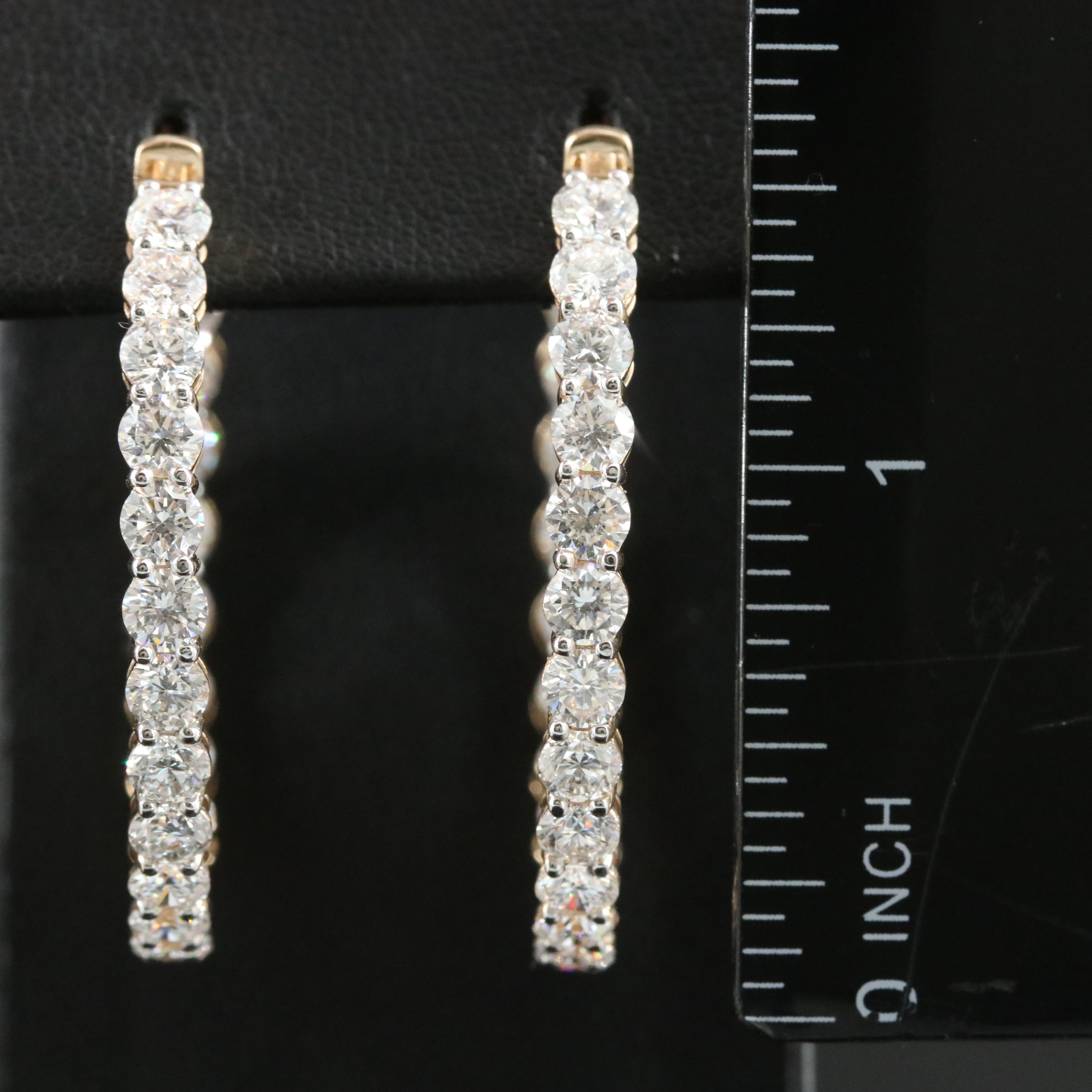 14K 10.03 CTW Lab Grown Diamond Inside Out Hoop Earrings