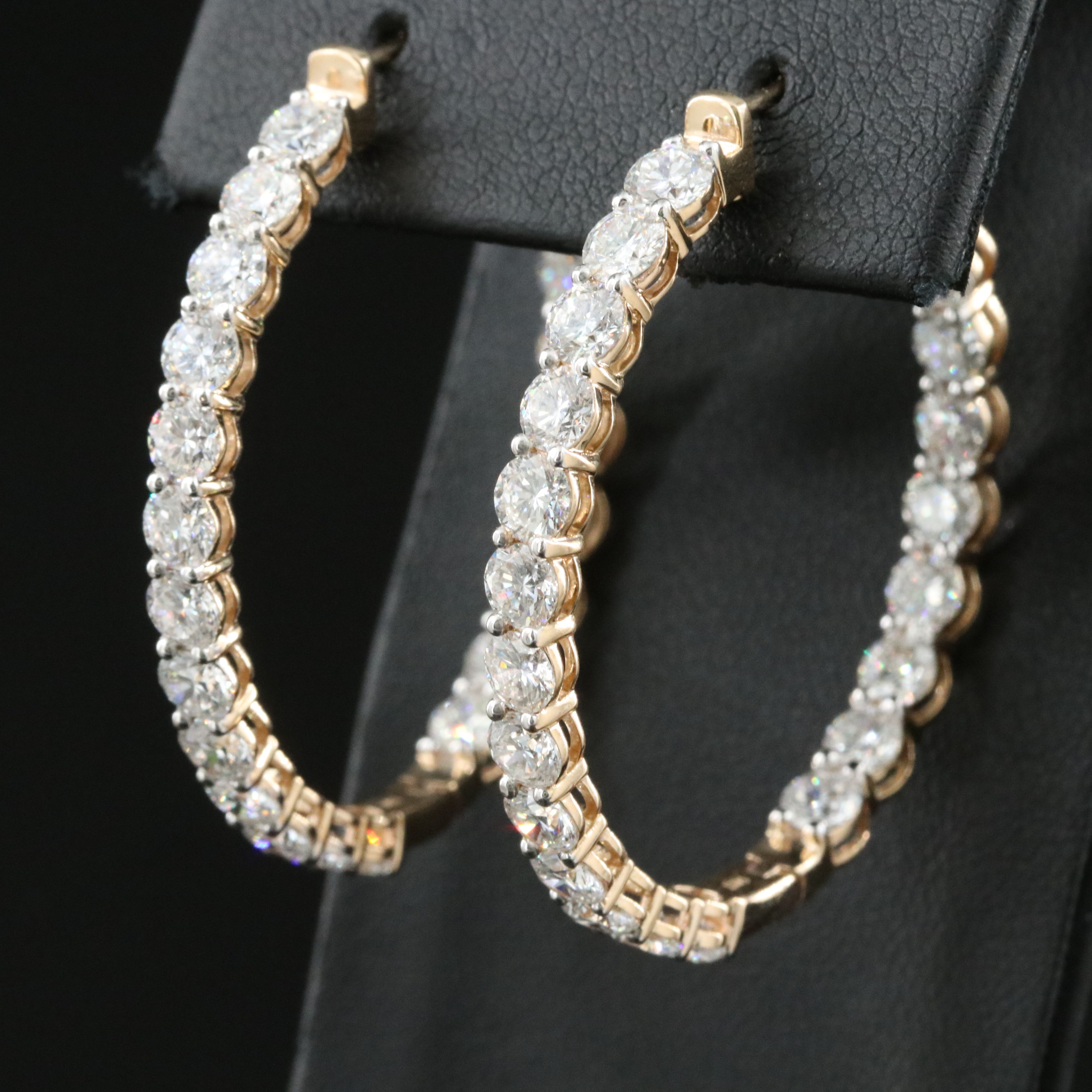 14K 10.03 CTW Lab Grown Diamond Inside Out Hoop Earrings