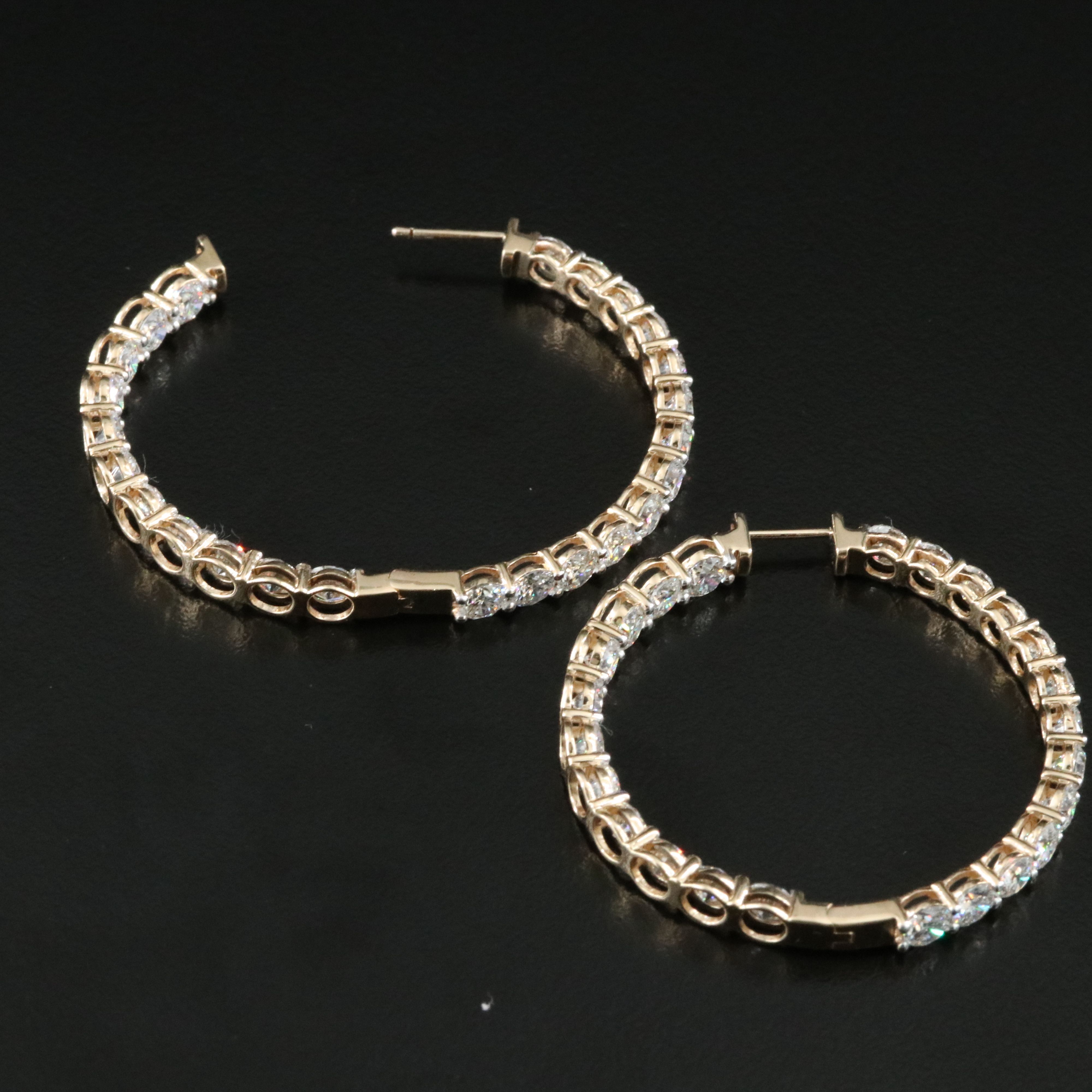 14K 10.03 CTW Lab Grown Diamond Inside Out Hoop Earrings