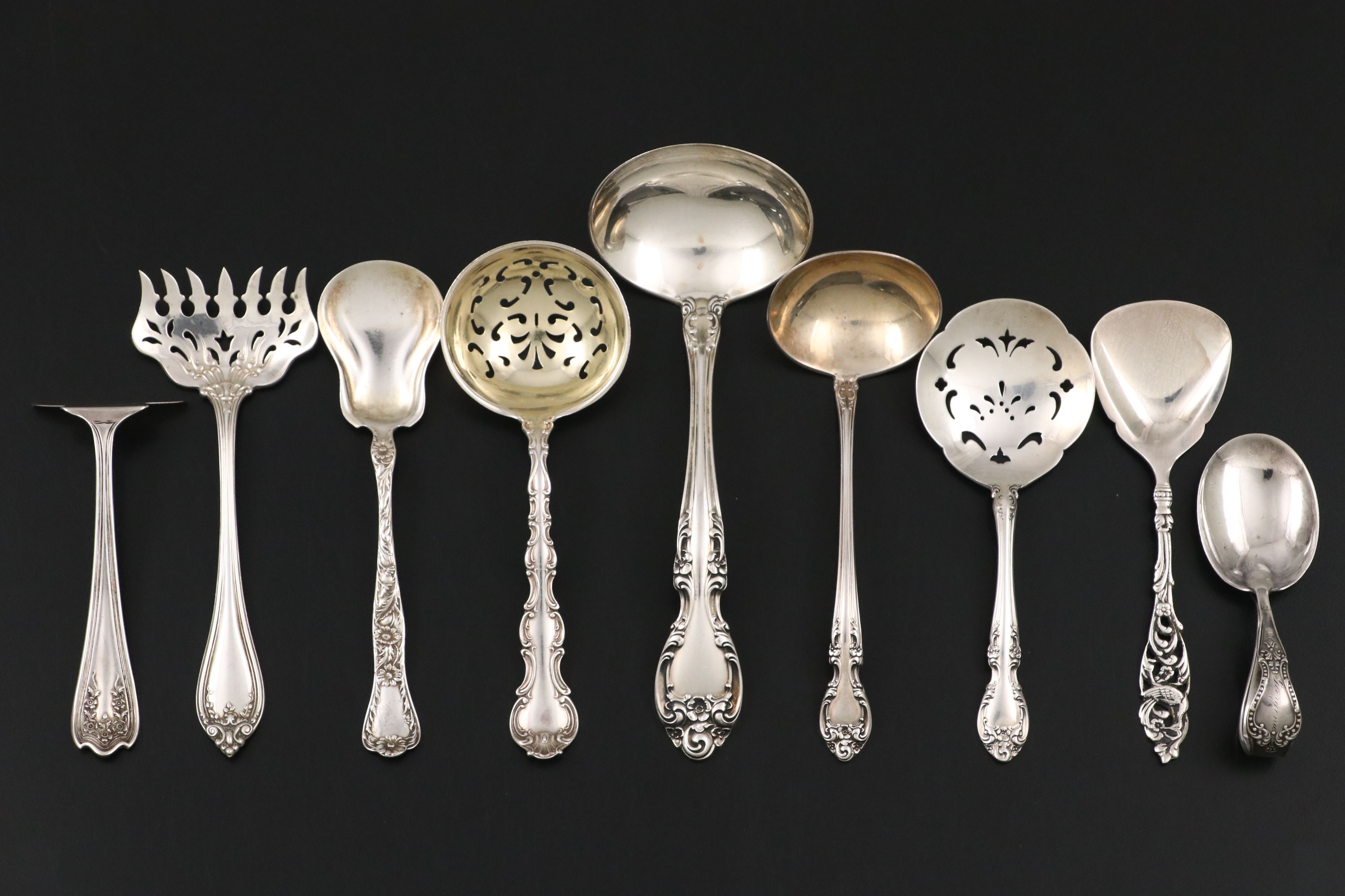 Gorham "Melrose" with Other Sterling Silver Serving Utensils and Flaware