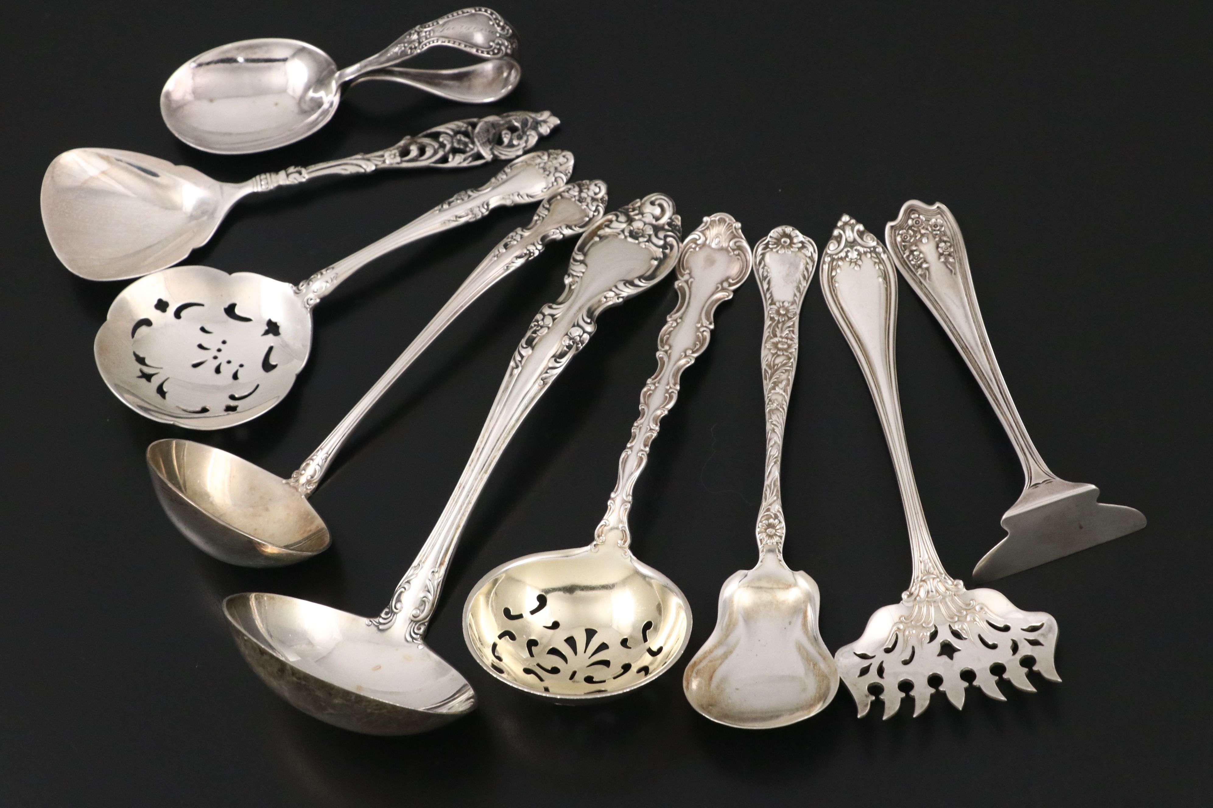 Gorham "Melrose" with Other Sterling Silver Serving Utensils and Flaware