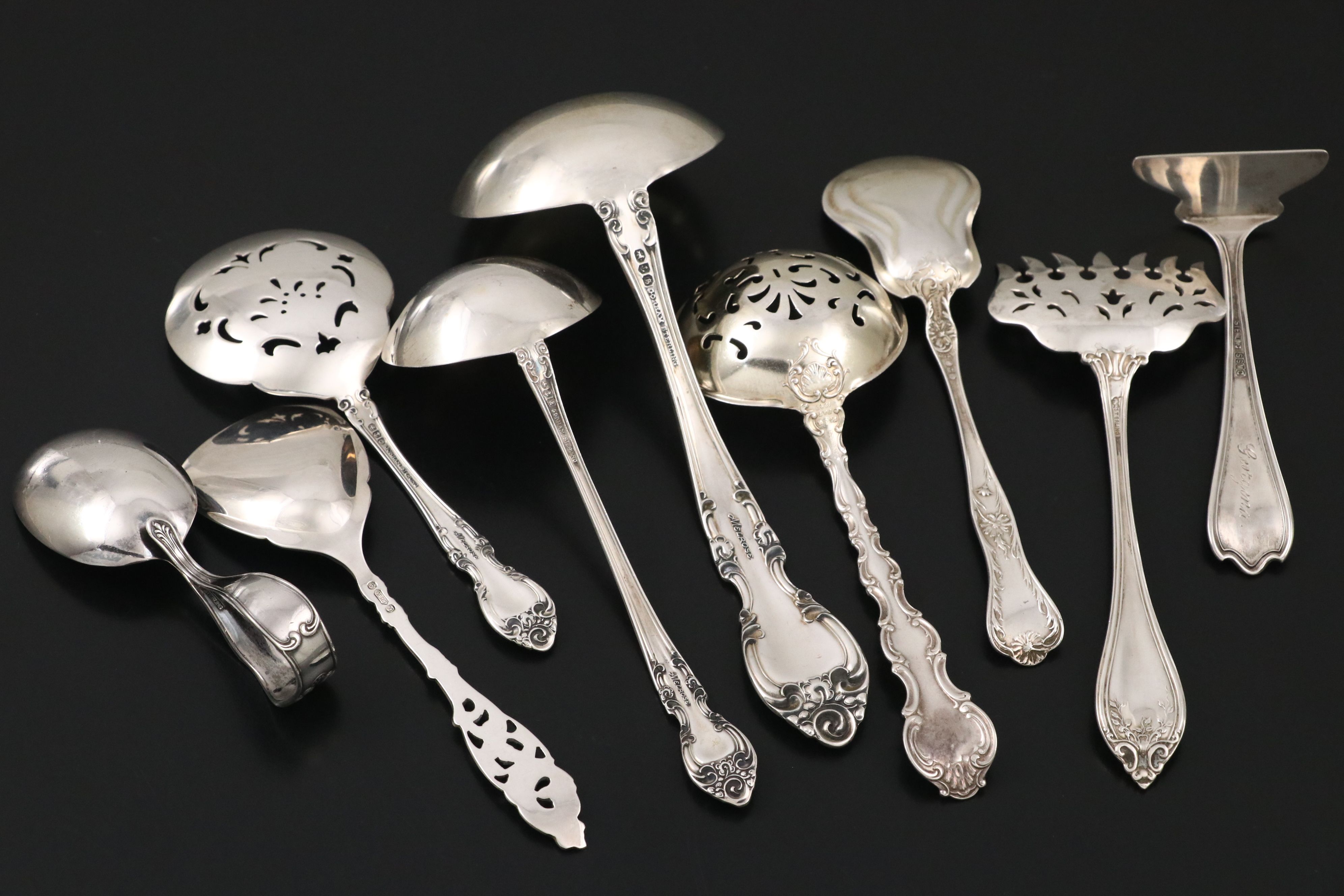 Gorham "Melrose" with Other Sterling Silver Serving Utensils and Flaware