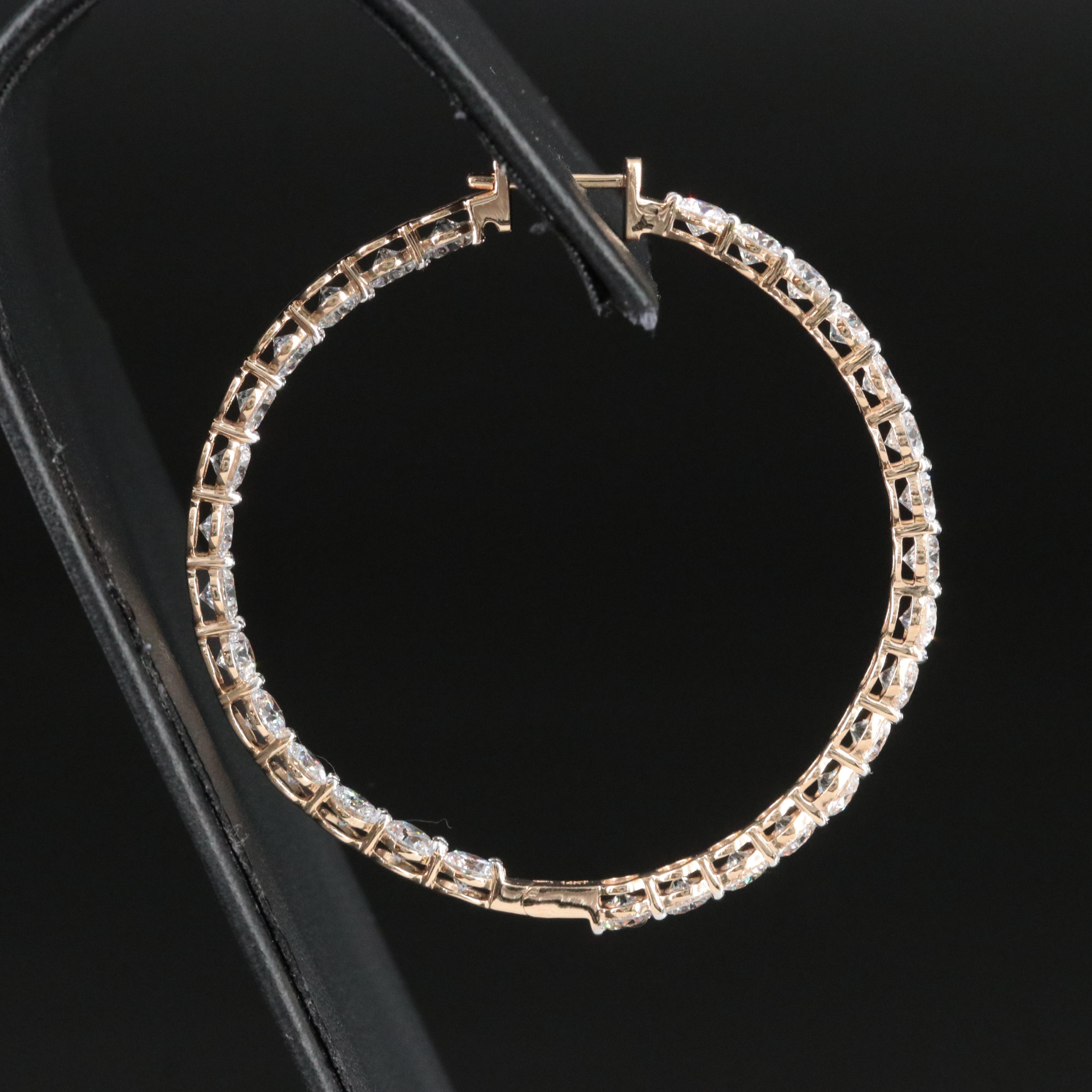 14K 10.03 CTW Lab Grown Diamond Inside Out Hoop Earrings