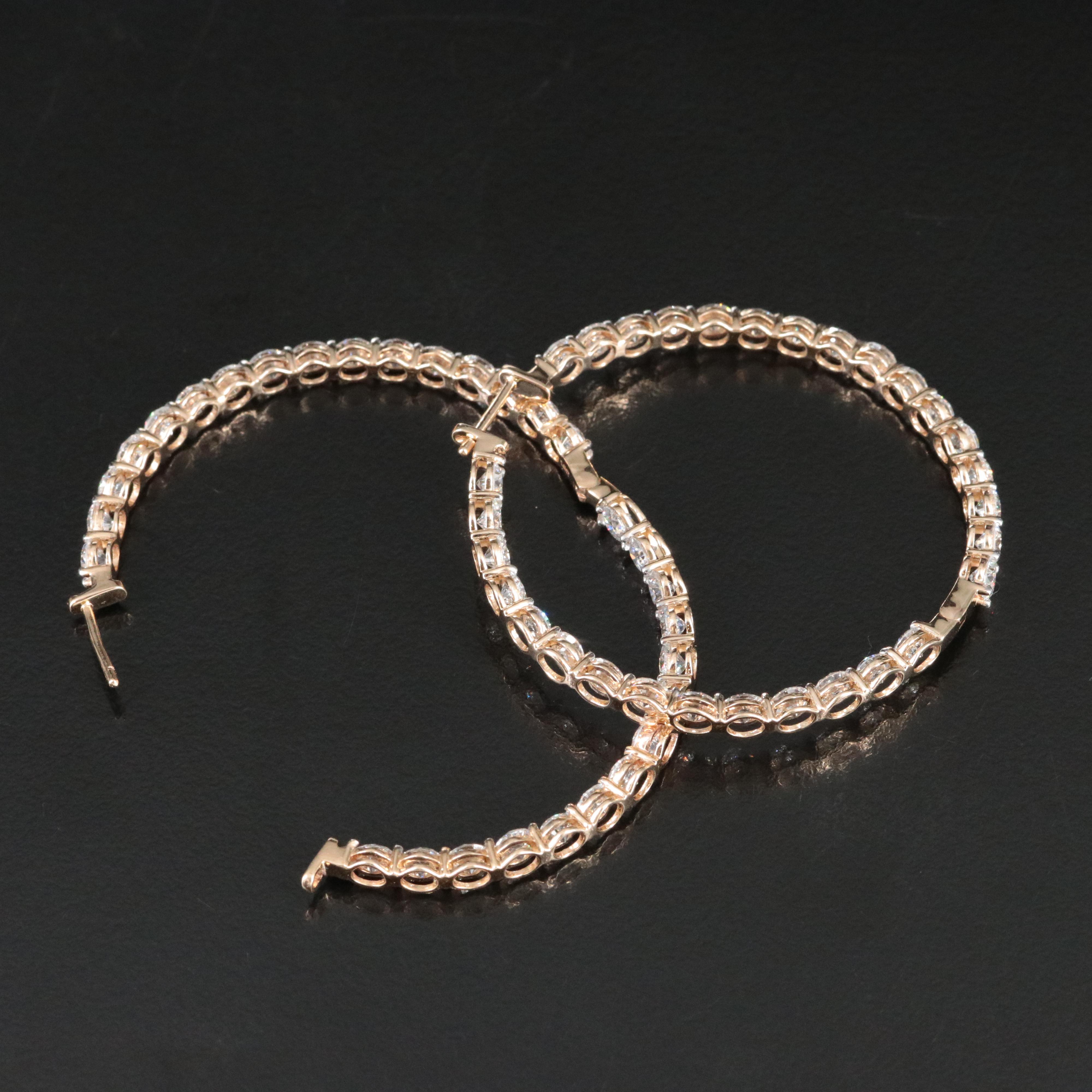 14K 10.03 CTW Lab Grown Diamond Inside Out Hoop Earrings