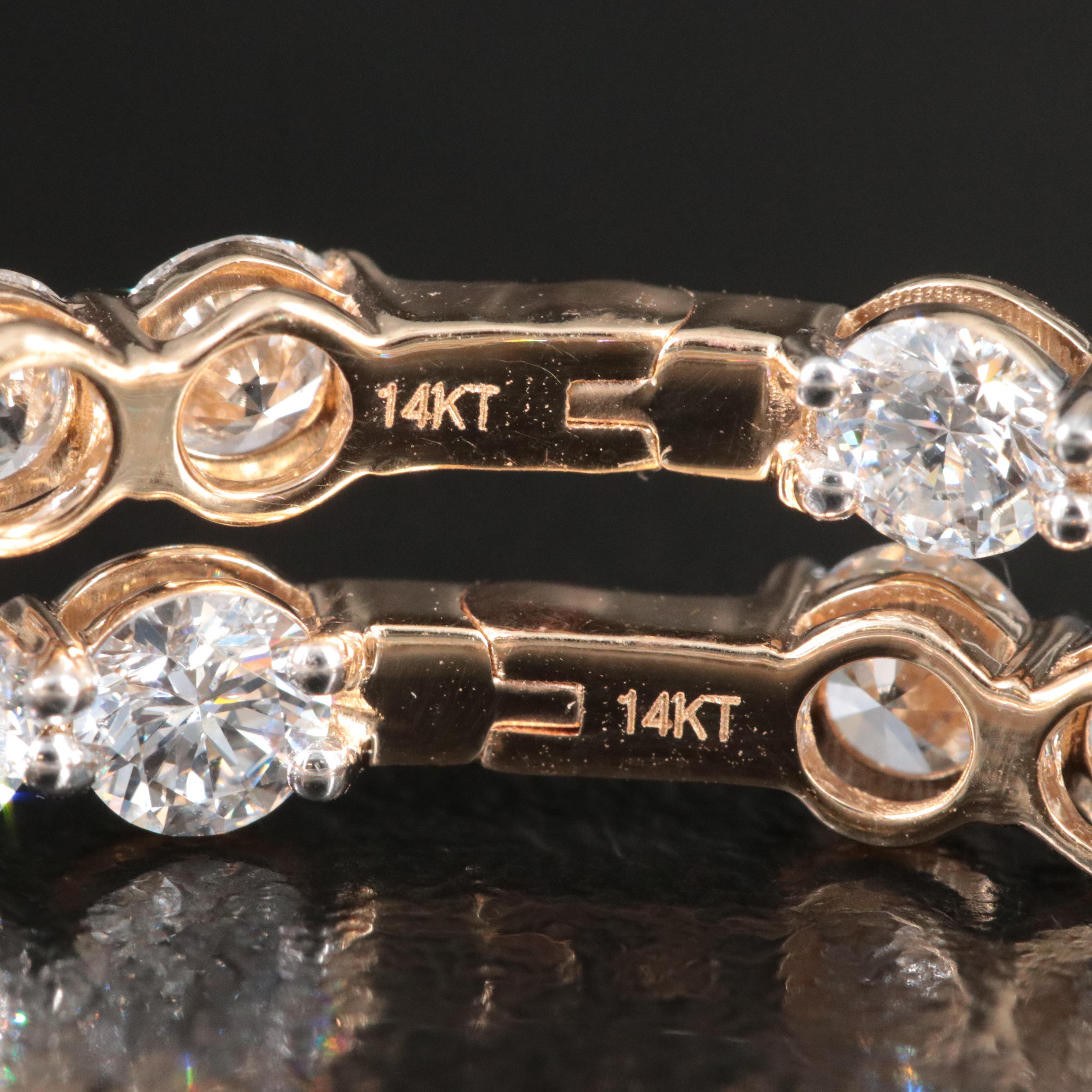 14K 10.03 CTW Lab Grown Diamond Inside Out Hoop Earrings