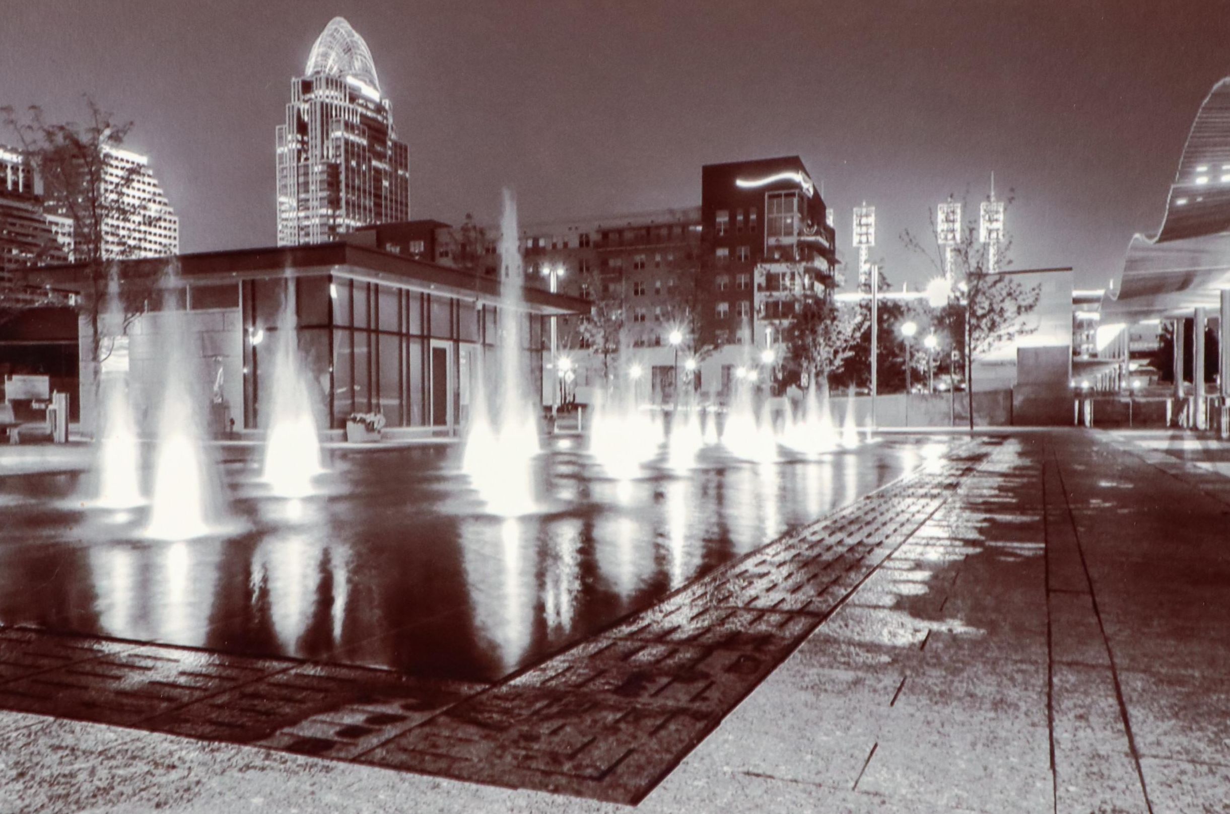 R. Hill Photograph on Metal of Cincinnati Park and S. Cole Ohio Wall Sculpture