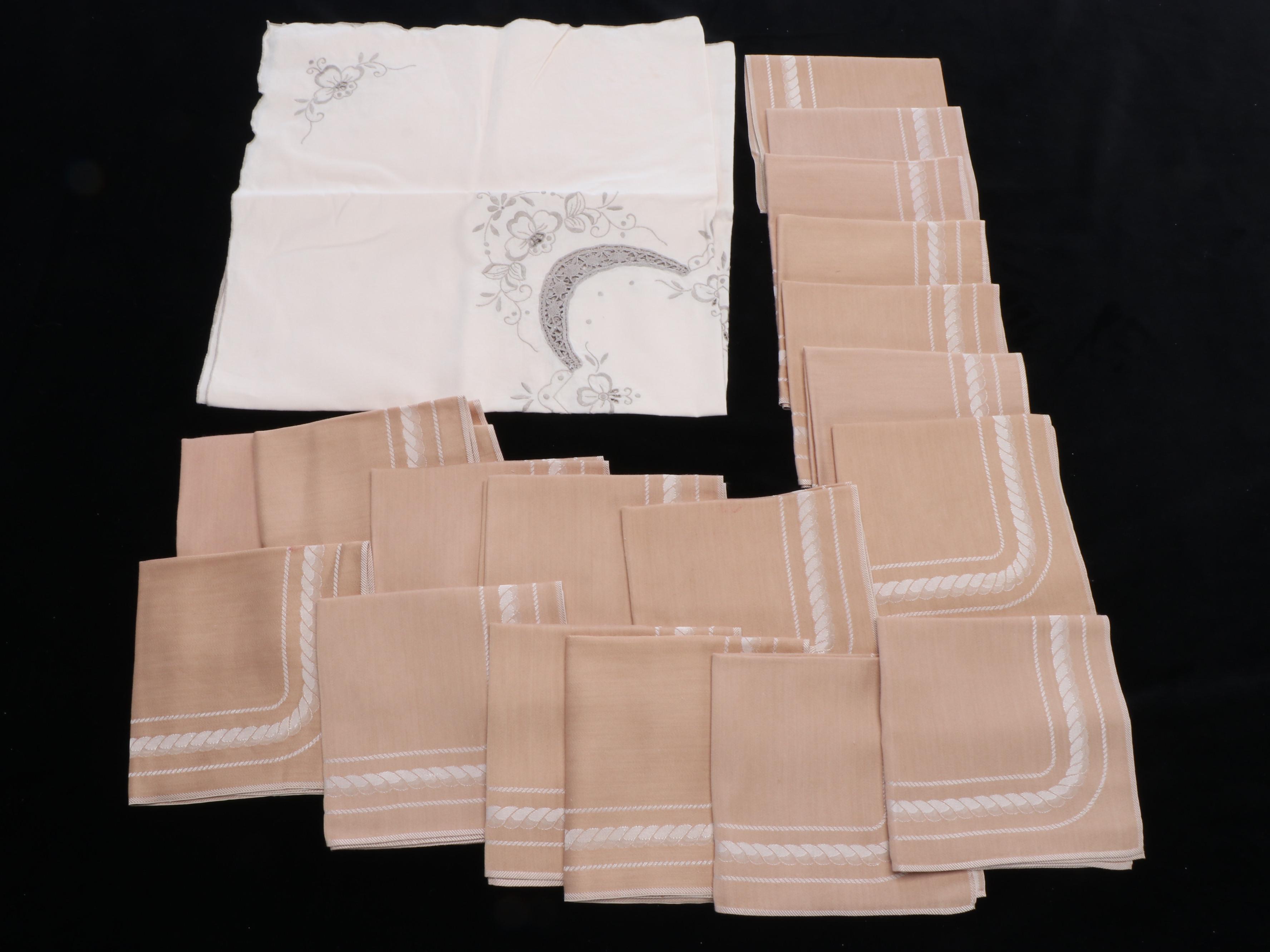 Cutwork and Embroidered with Other Table Linens, 20th Century