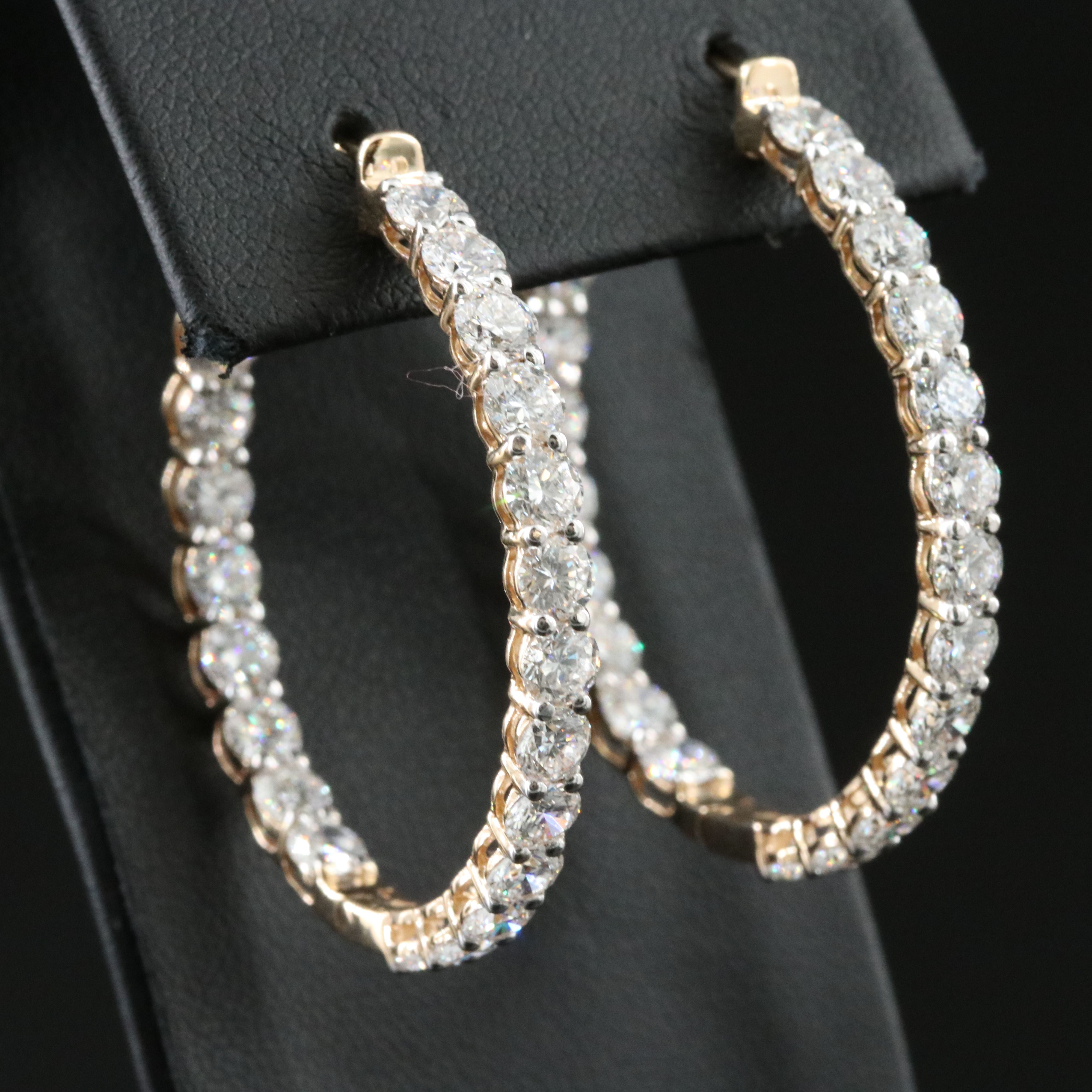 Loose 9.86 CTW Lab Grown Diamond Inside Out Hoop Earrings